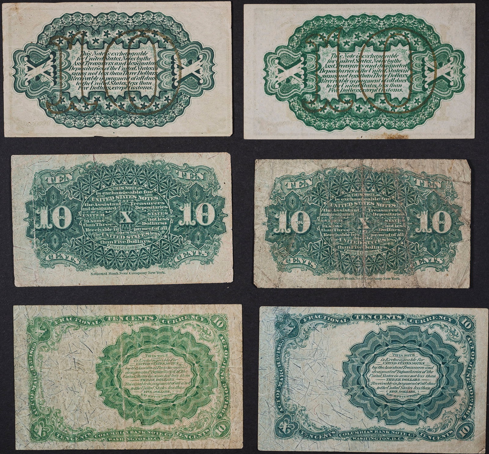 VF and Better Fractional Currency 10-Cent Mix - 2