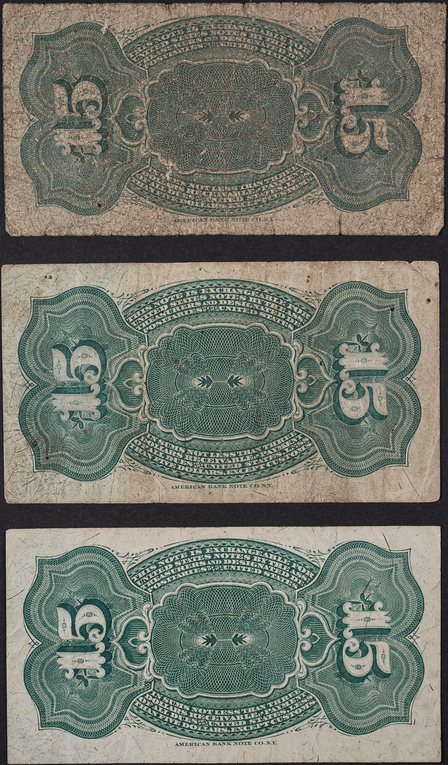 VG to VF Fractional Currency 15-Cents Note Trio - 2