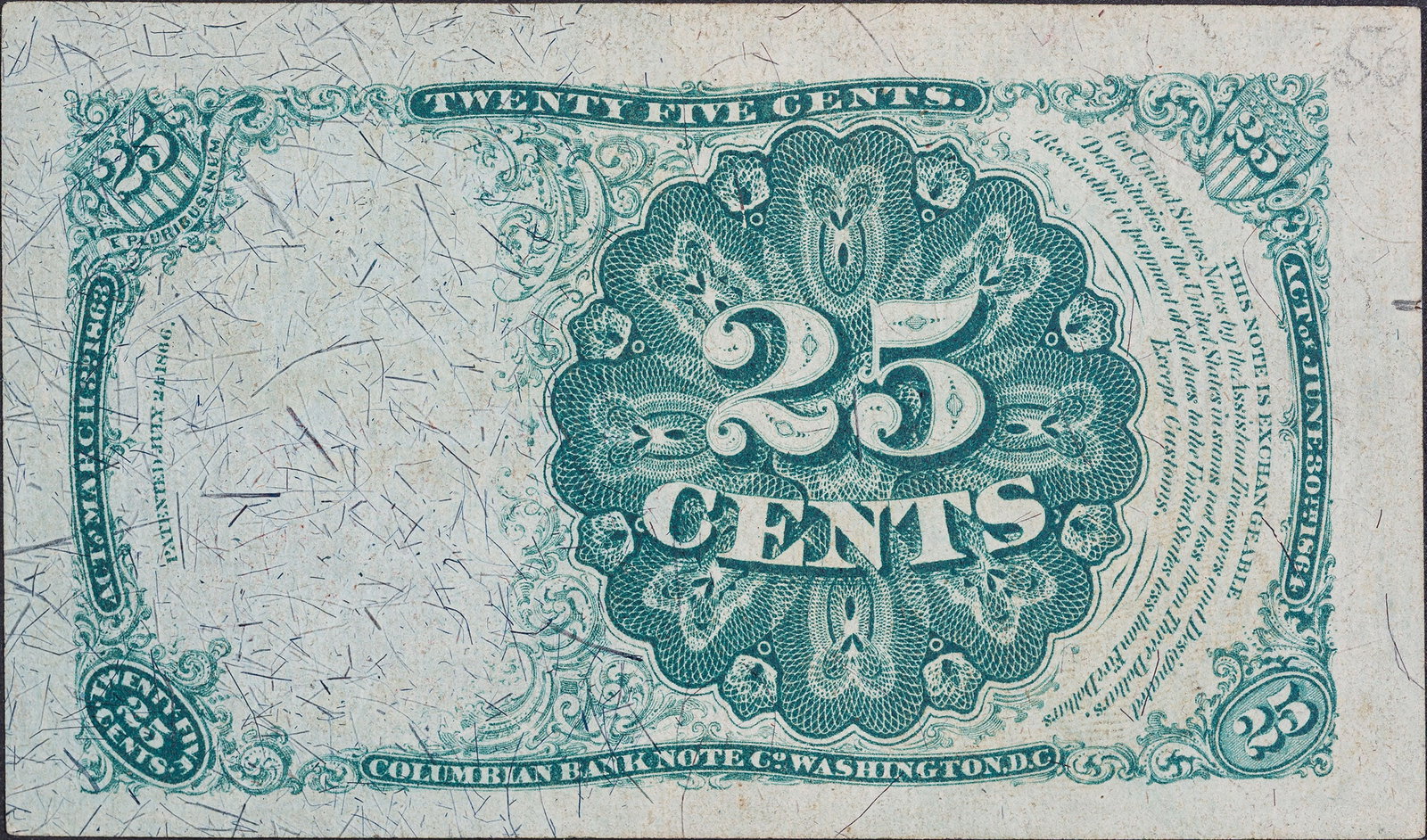 Fractional Currency. Unc Series 1874 25-Cents - 2