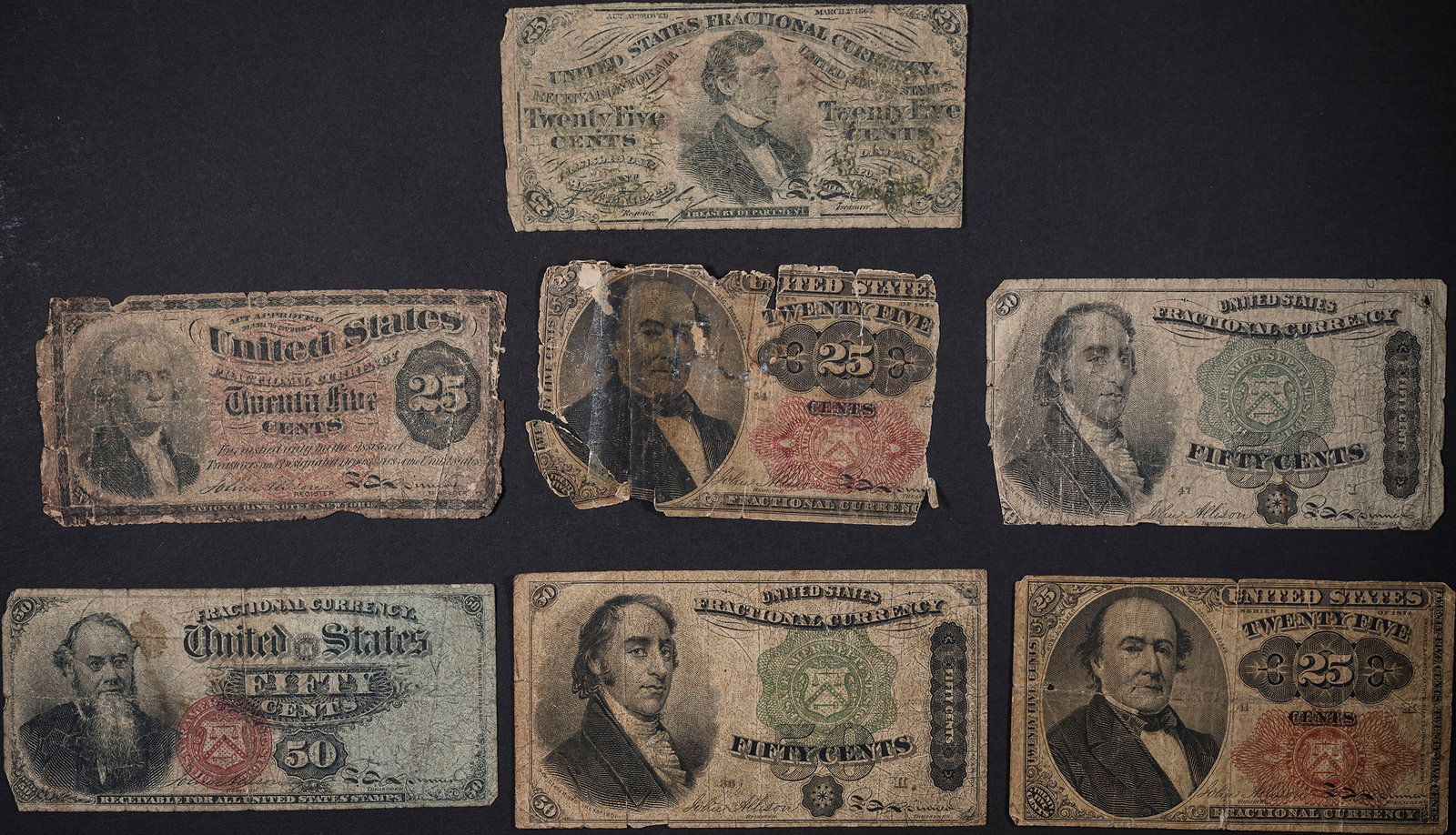 Group of Cull Fractional Currency Notes (1 of 1)