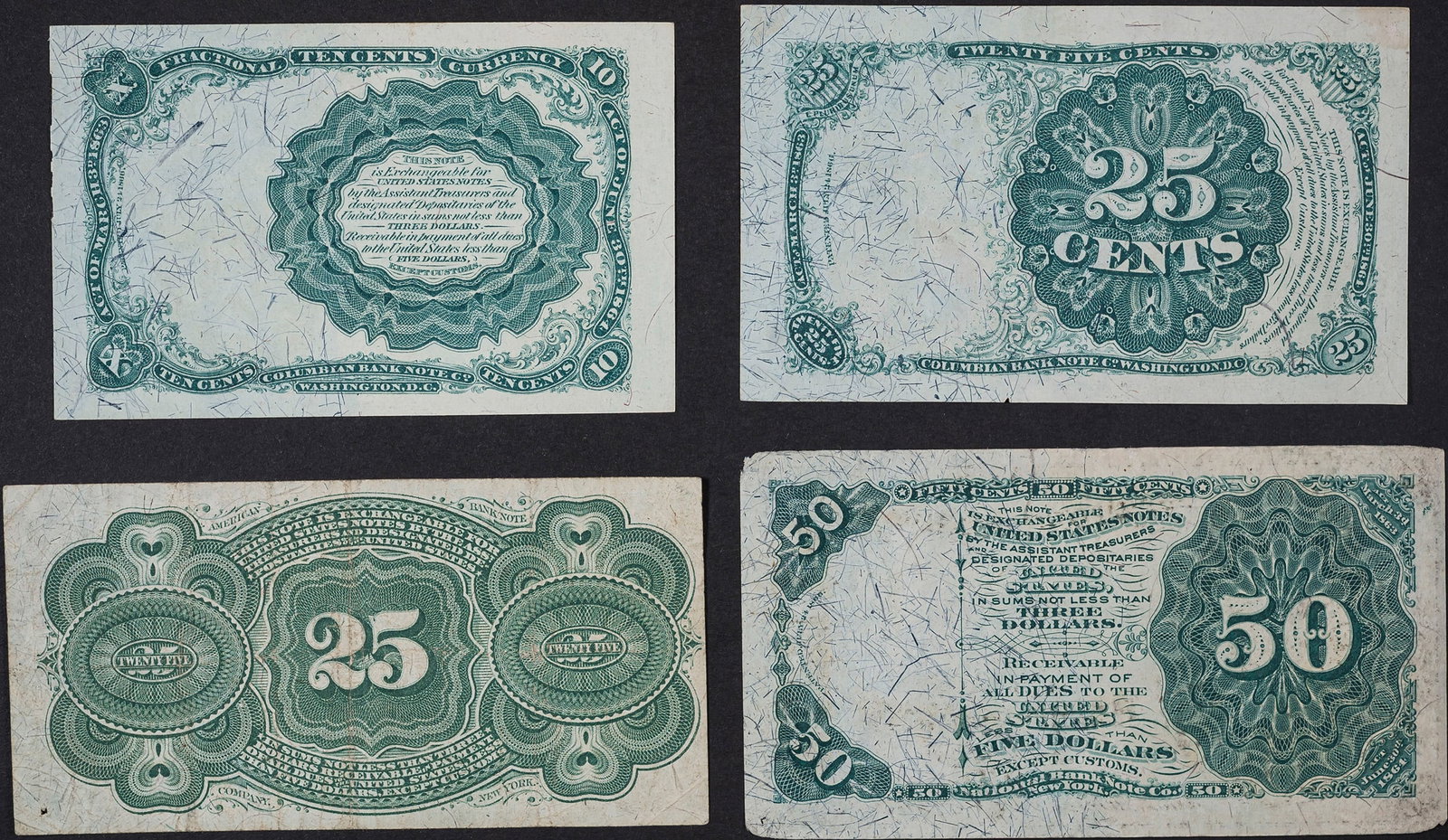 VF to AU Fractional Currency Foursome - 2