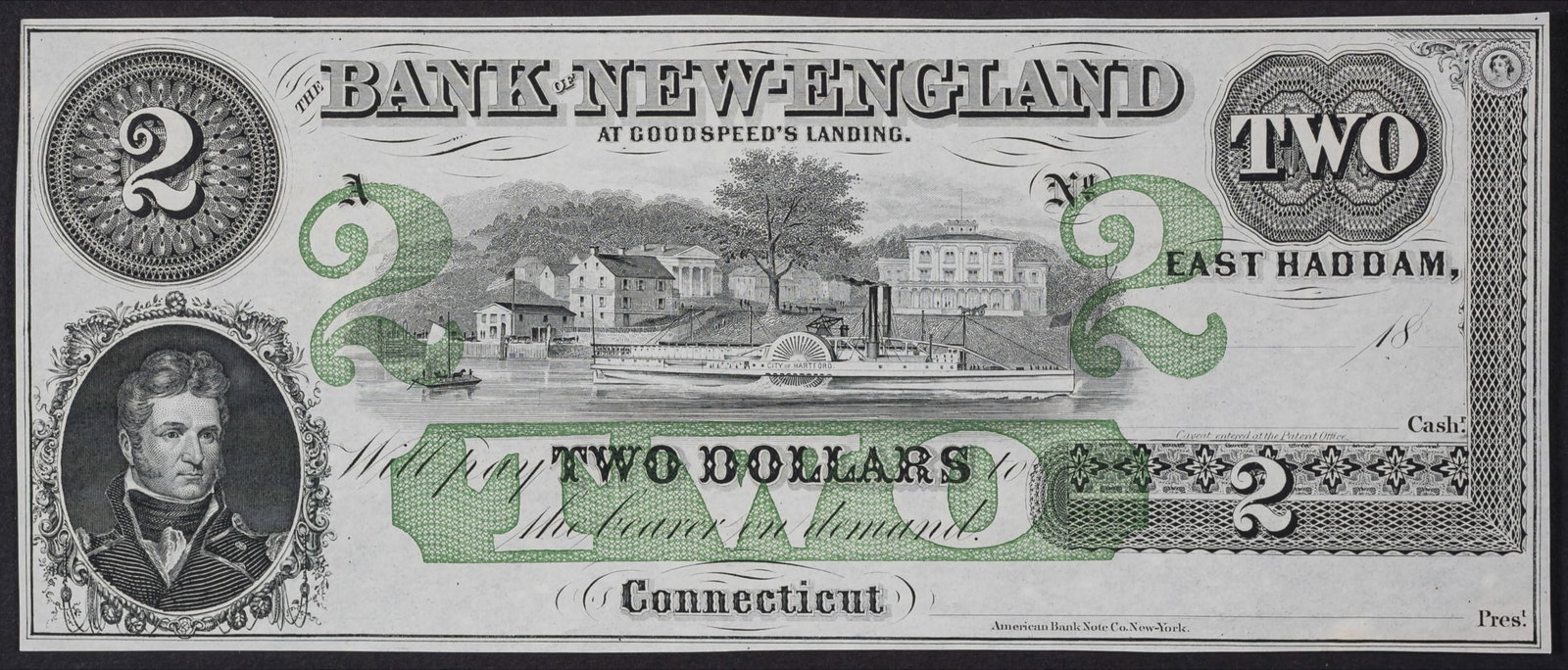 Connecticut. East Haddam. Remainder $2 Note (1 of 2)