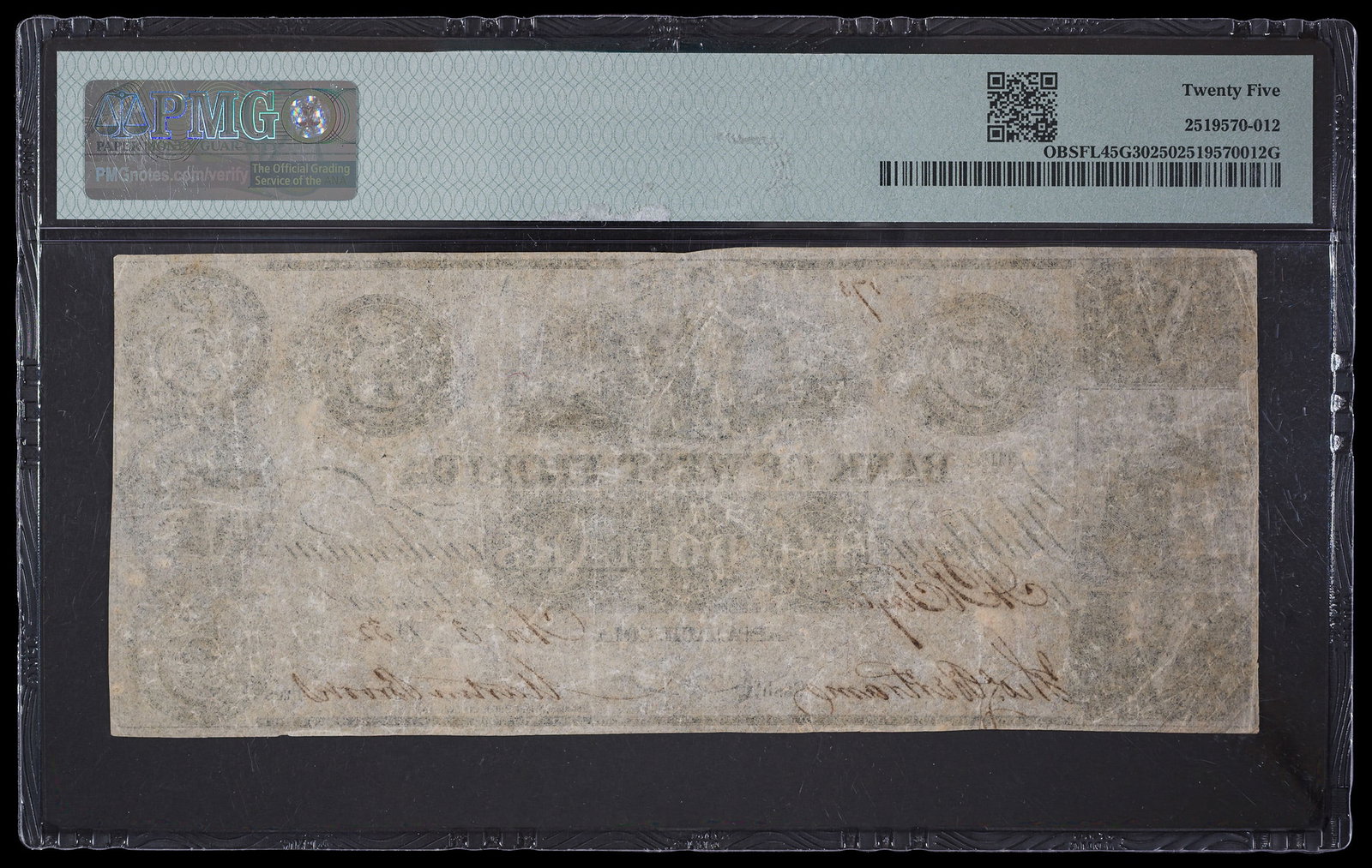 Florida. PMG VF-25 West Florida $5 Note - 2