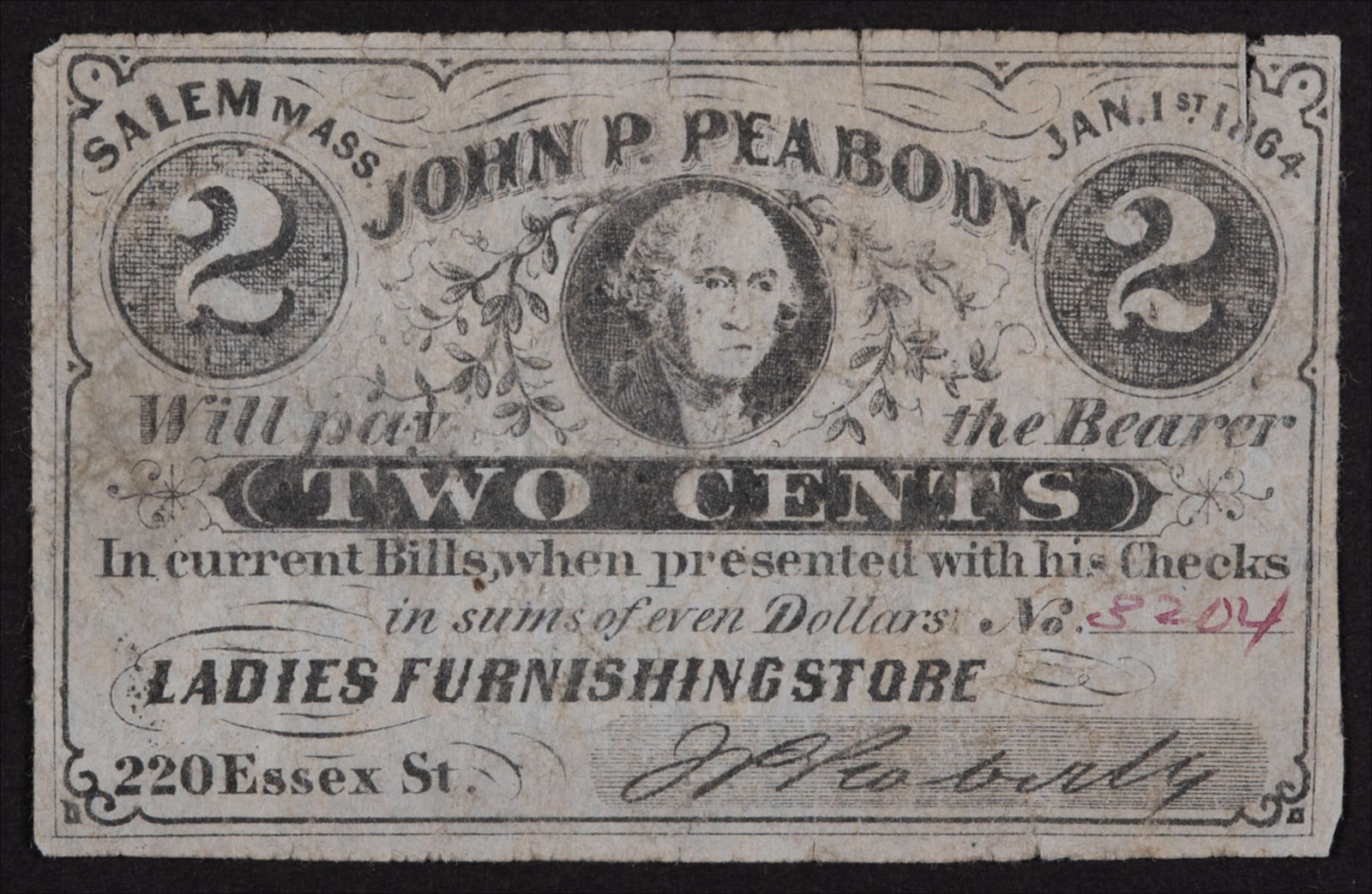 Salem MA Civil War Scrip (1 of 2)