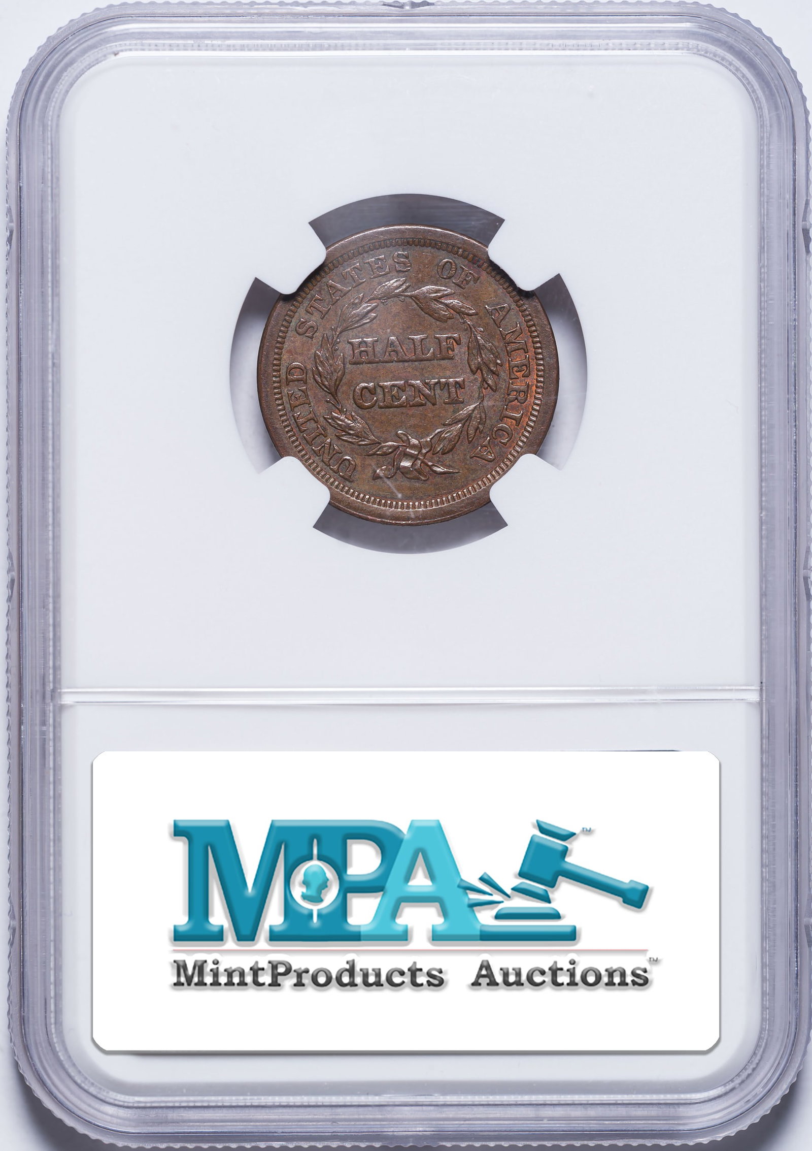 NGC AU-58 1851 Half Cent - 2