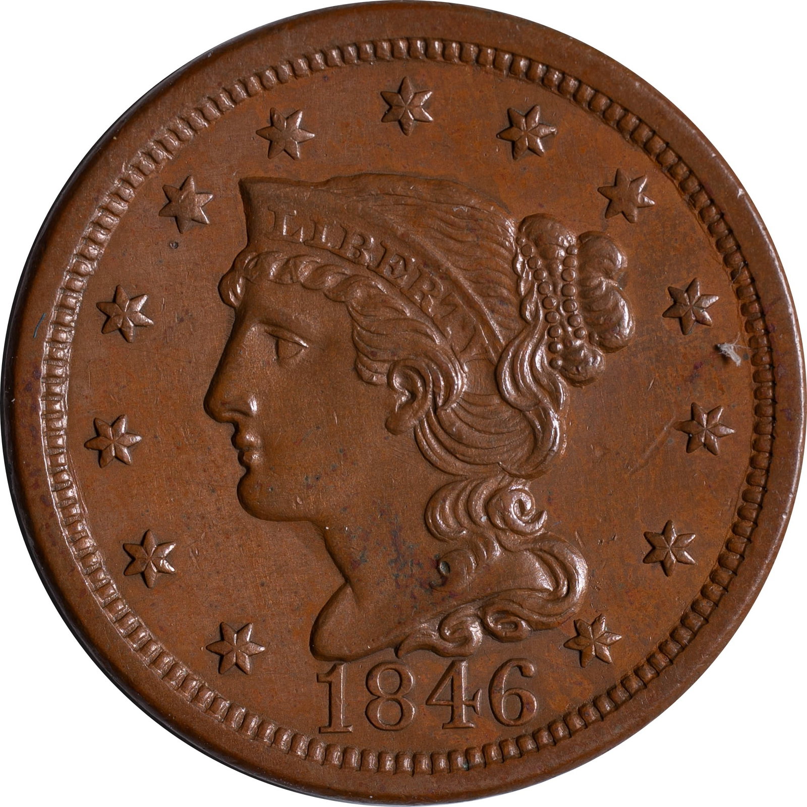 BU-60 BN 1846 Tall Date Large Cent (1 of 2)