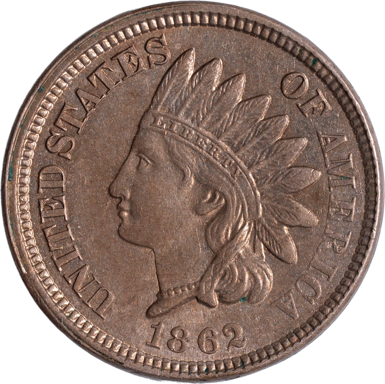 BU-60+ 1862 Indian Cent (1 of 2)