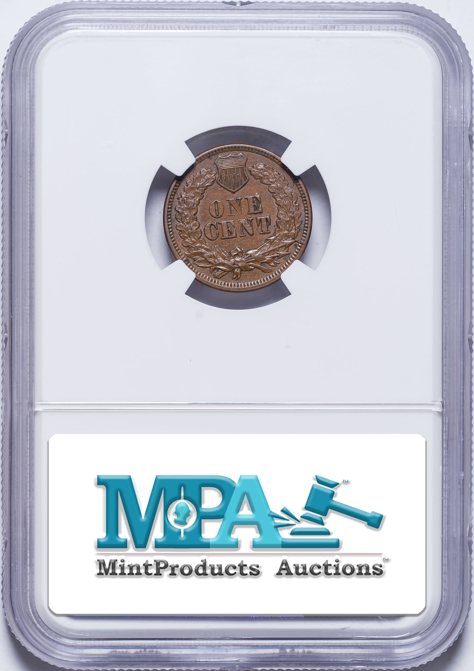 NGC AU-55 Mint Error 1868 Indian Cent - 2