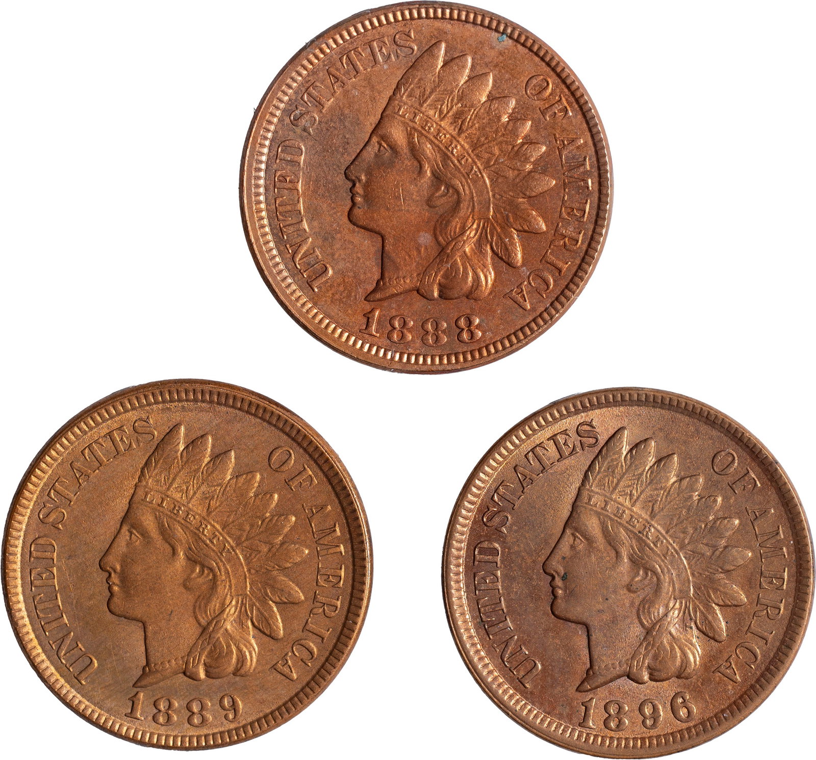3 Diff UNC Details Indian Cents (1 of 2)