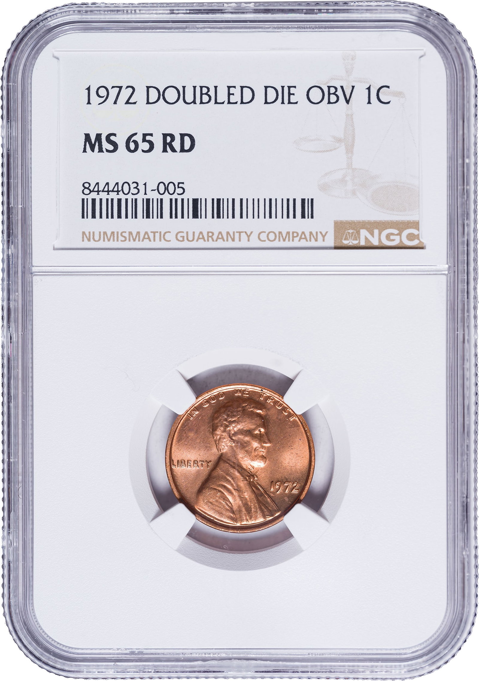 NGC MS-65 RD 1972 Doubled Die Obverse Cent (1 of 2)