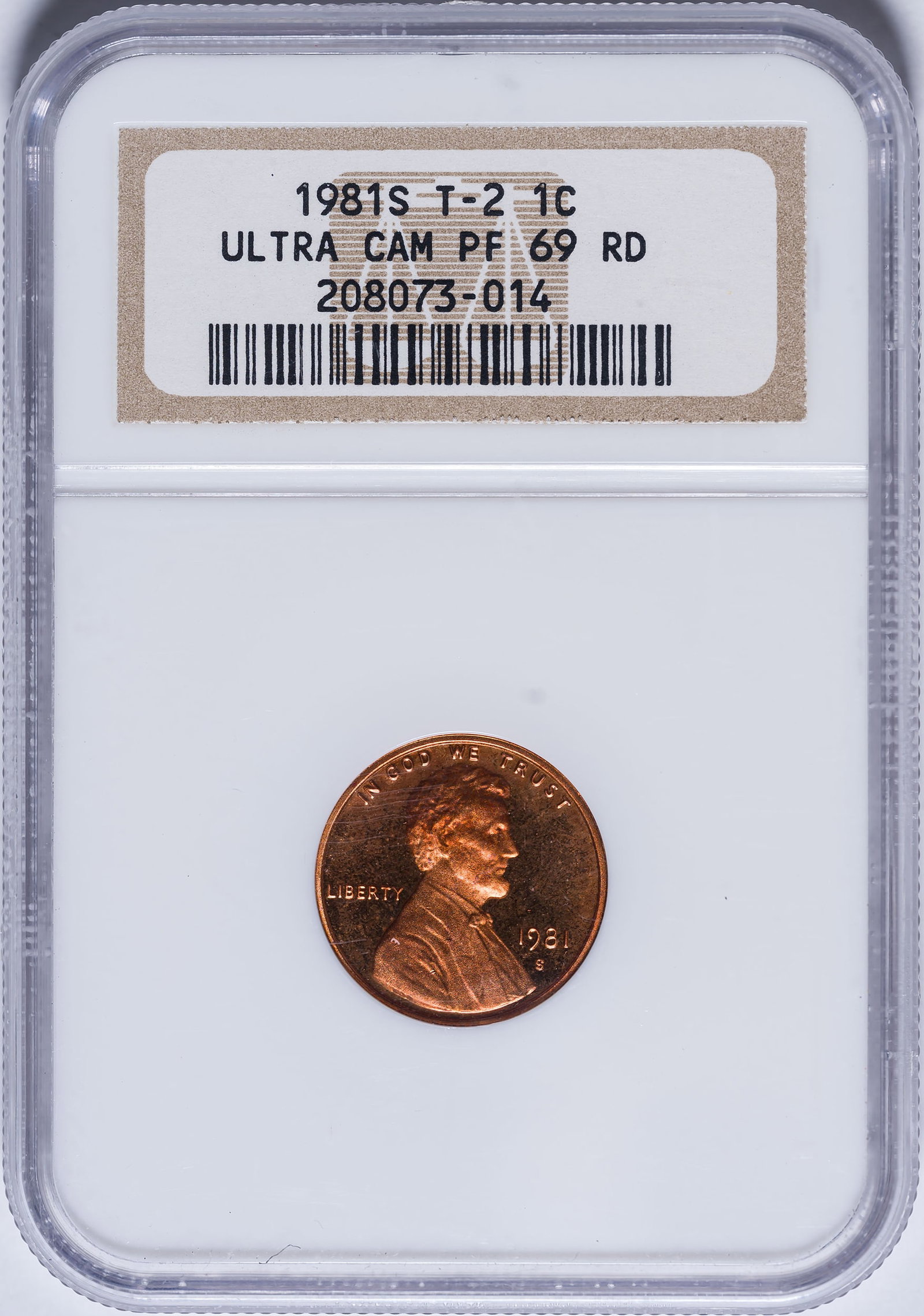 NGC Proof-69 RD ULTRA CAM 1981-S Type II Cent (1 of 2)