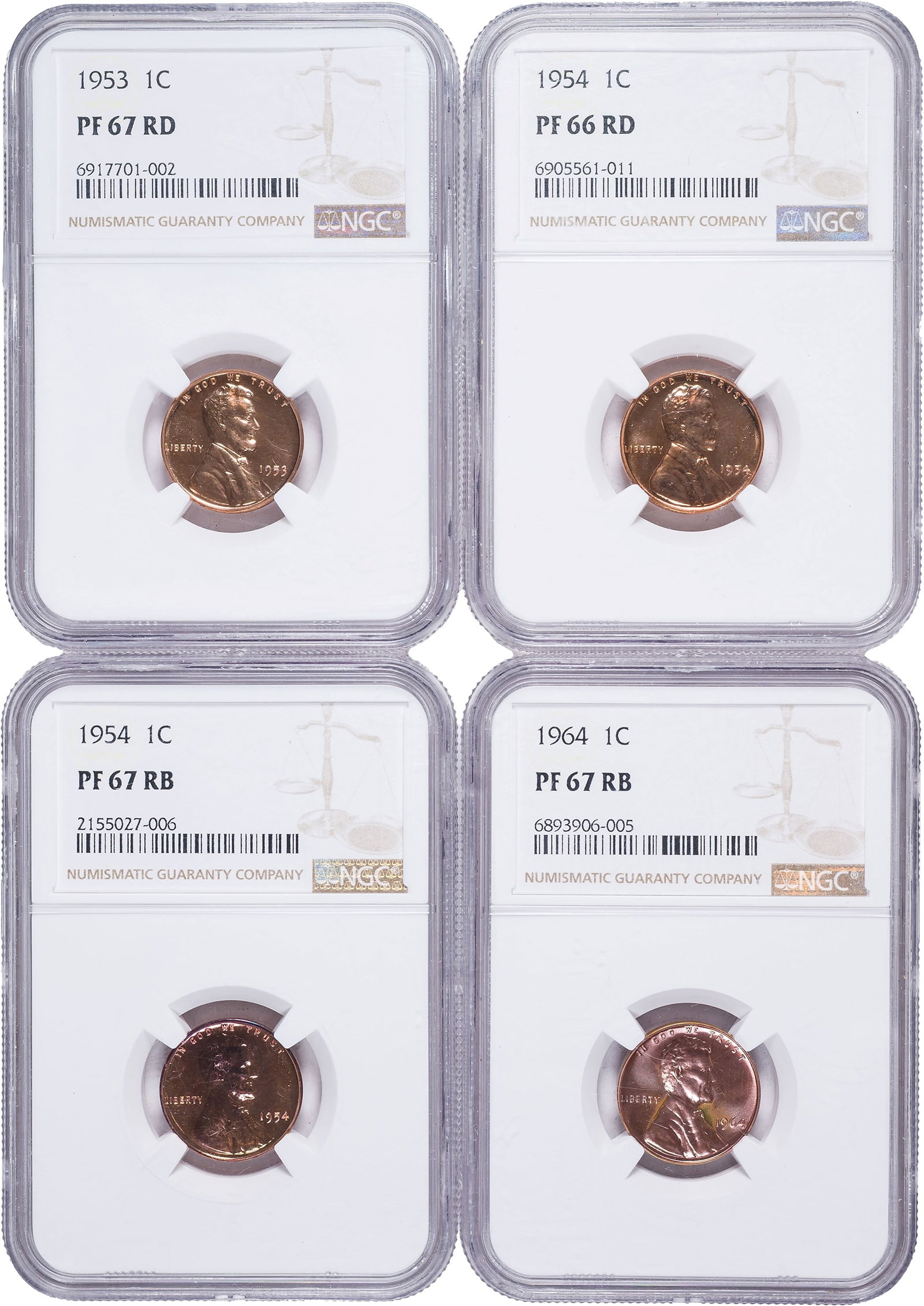 NGC-Certified Gem Proof Lincoln Cent Foursome (1 of 2)