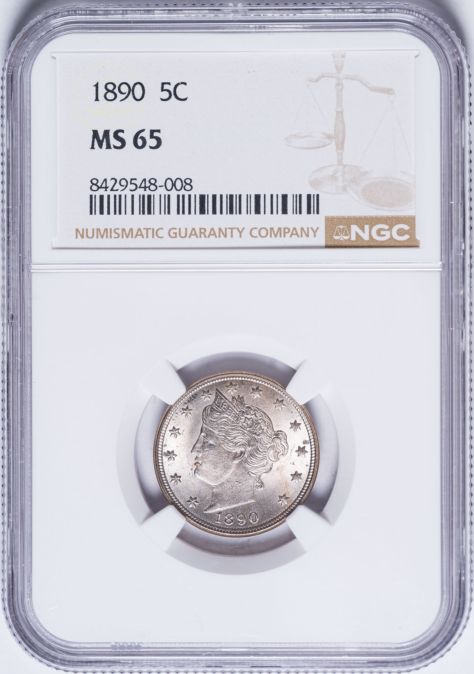 NGC MS-65 1890 Liberty Nickel (1 of 2)
