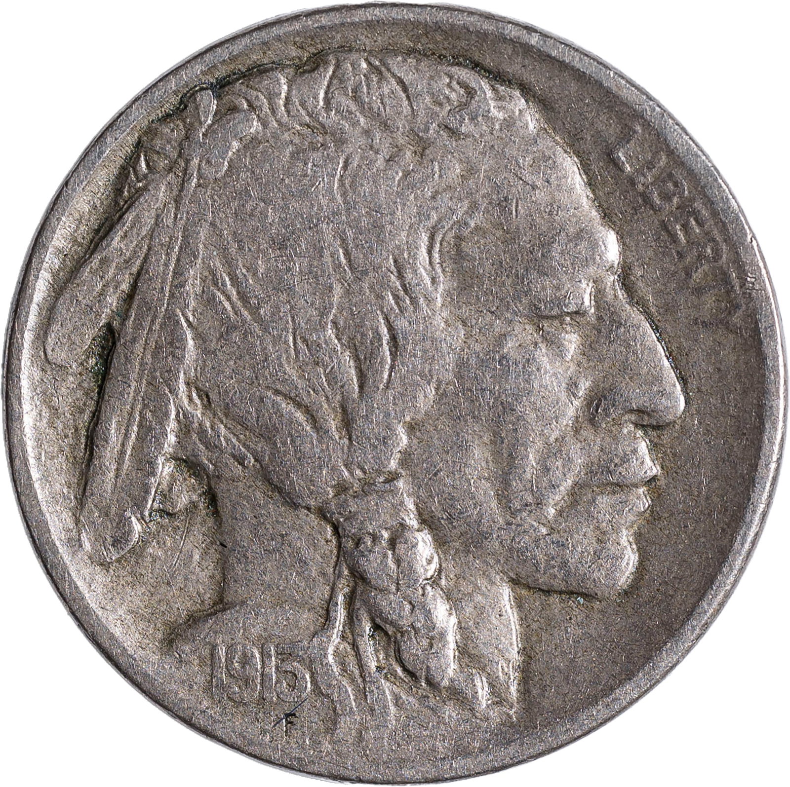 VF-20 1913-D Type II Buffalo Nickel: Silver-gray with strong details for the grade and mark-free surfaces. Scarce. Nice.