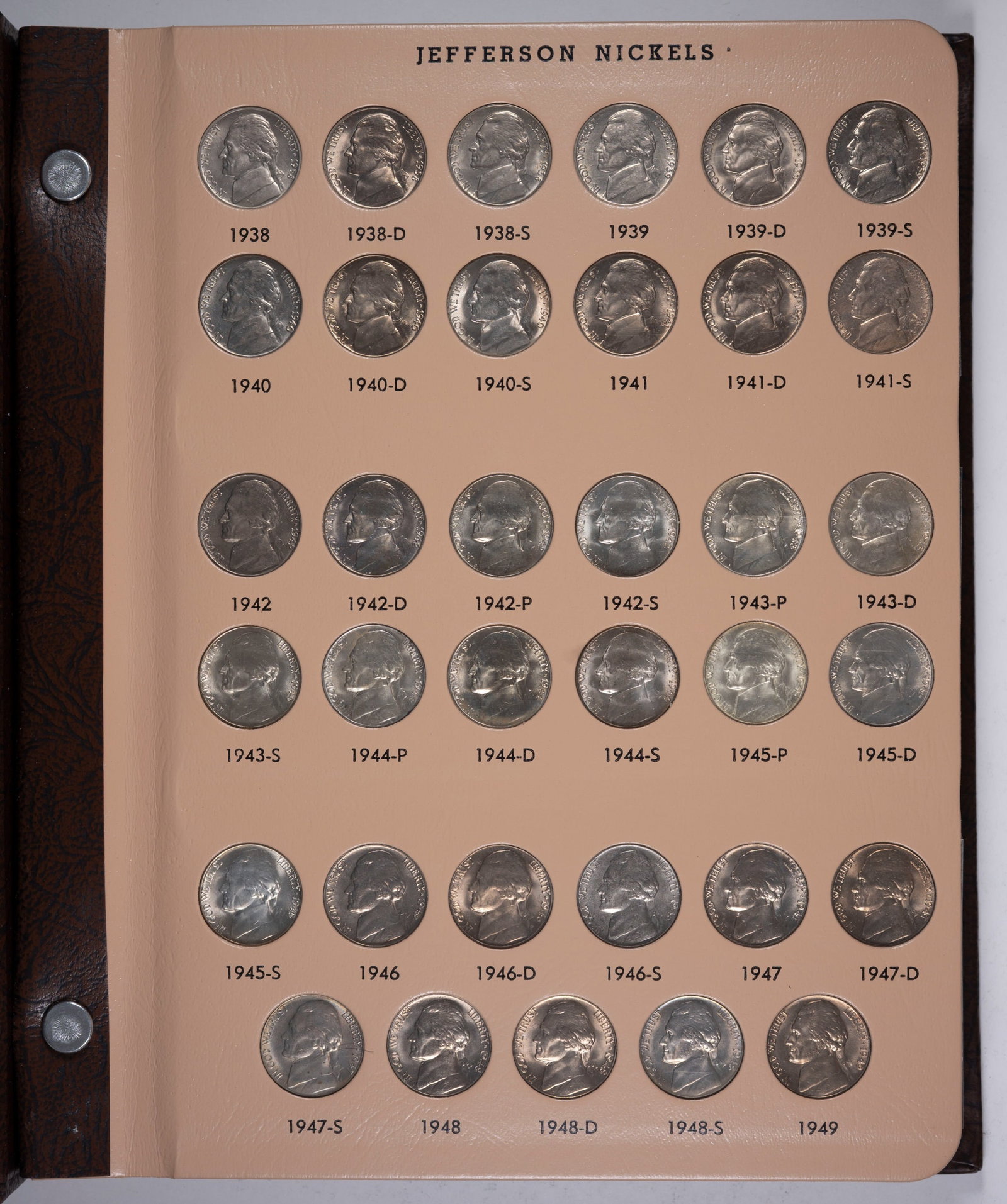 Choice Complete 1938-2005 Jefferson Nickel Set (1 of 6)