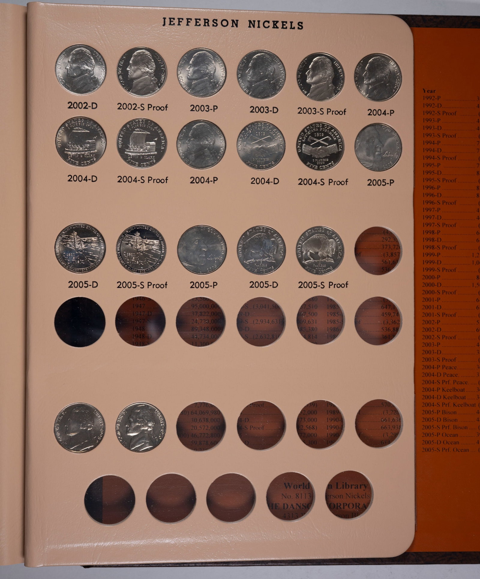 Choice Complete 1938-2005 Jefferson Nickel Set - 6