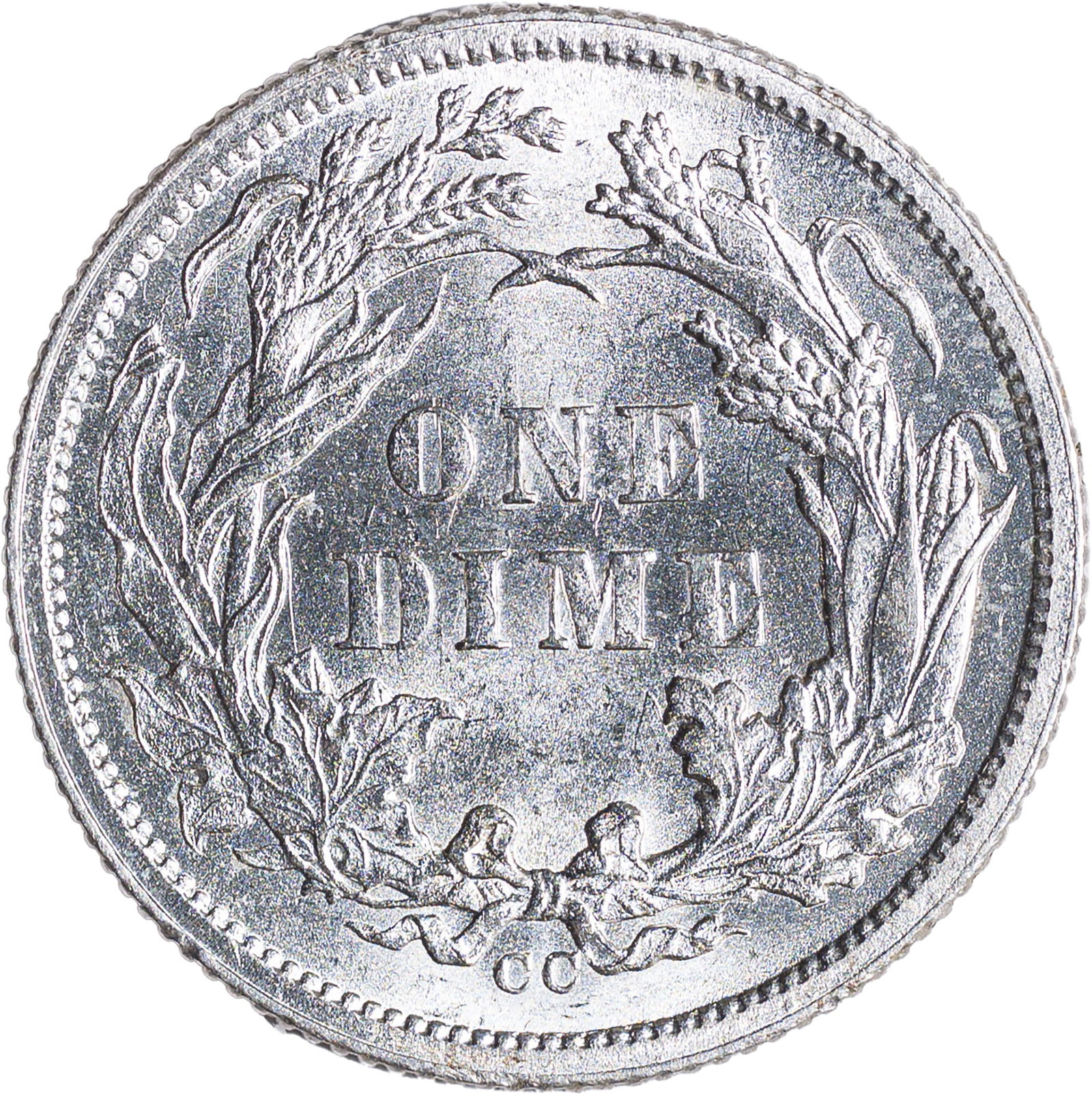 MS-62+ 1877-CC Seated Dime - 2