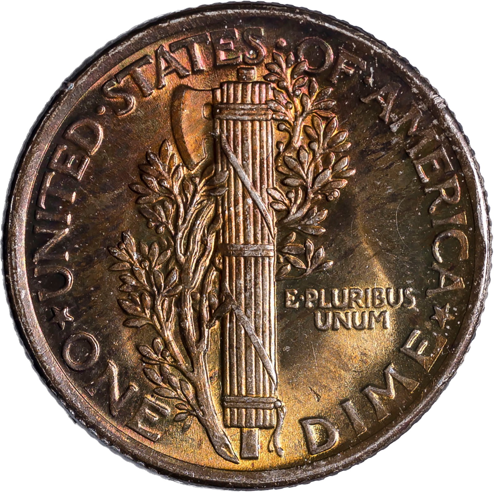 Gem MS-65 Richly Toned 1918 Mercury Dime - 2