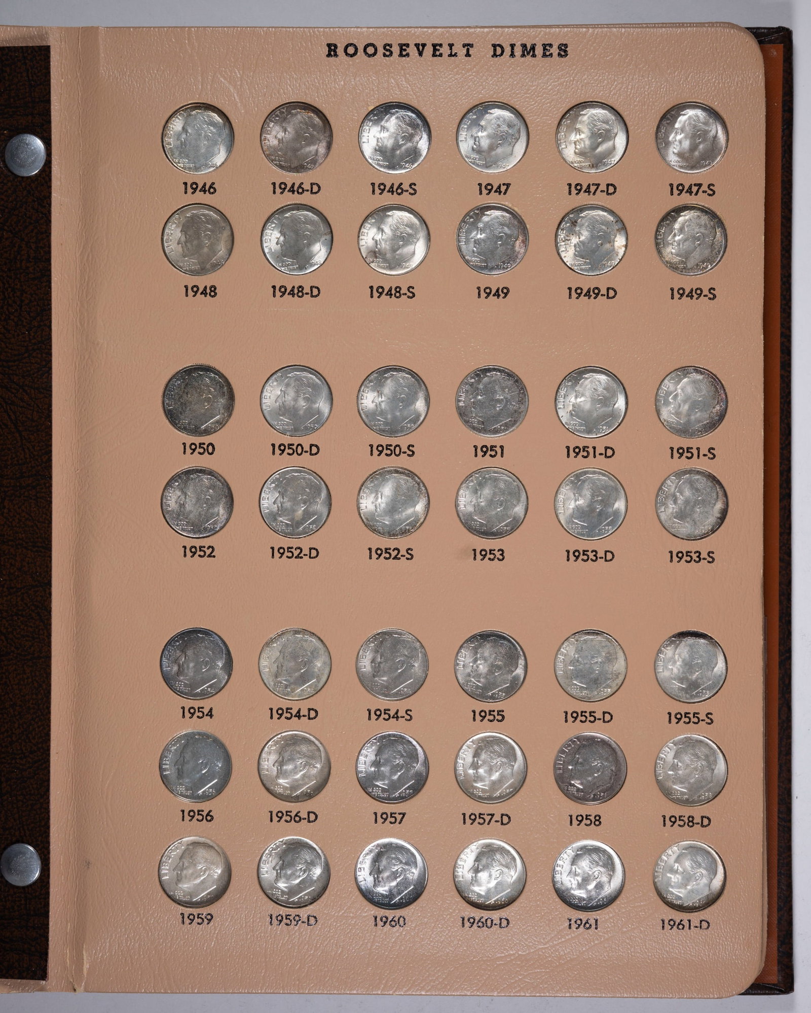Complete Mostly BU 1946-2002 Roosevelt Dime Set (1 of 7)