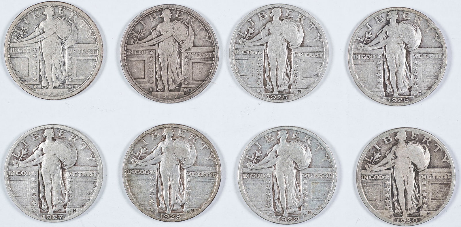 Lot Of 8 Standing Liberty Quarters (1 of 2)