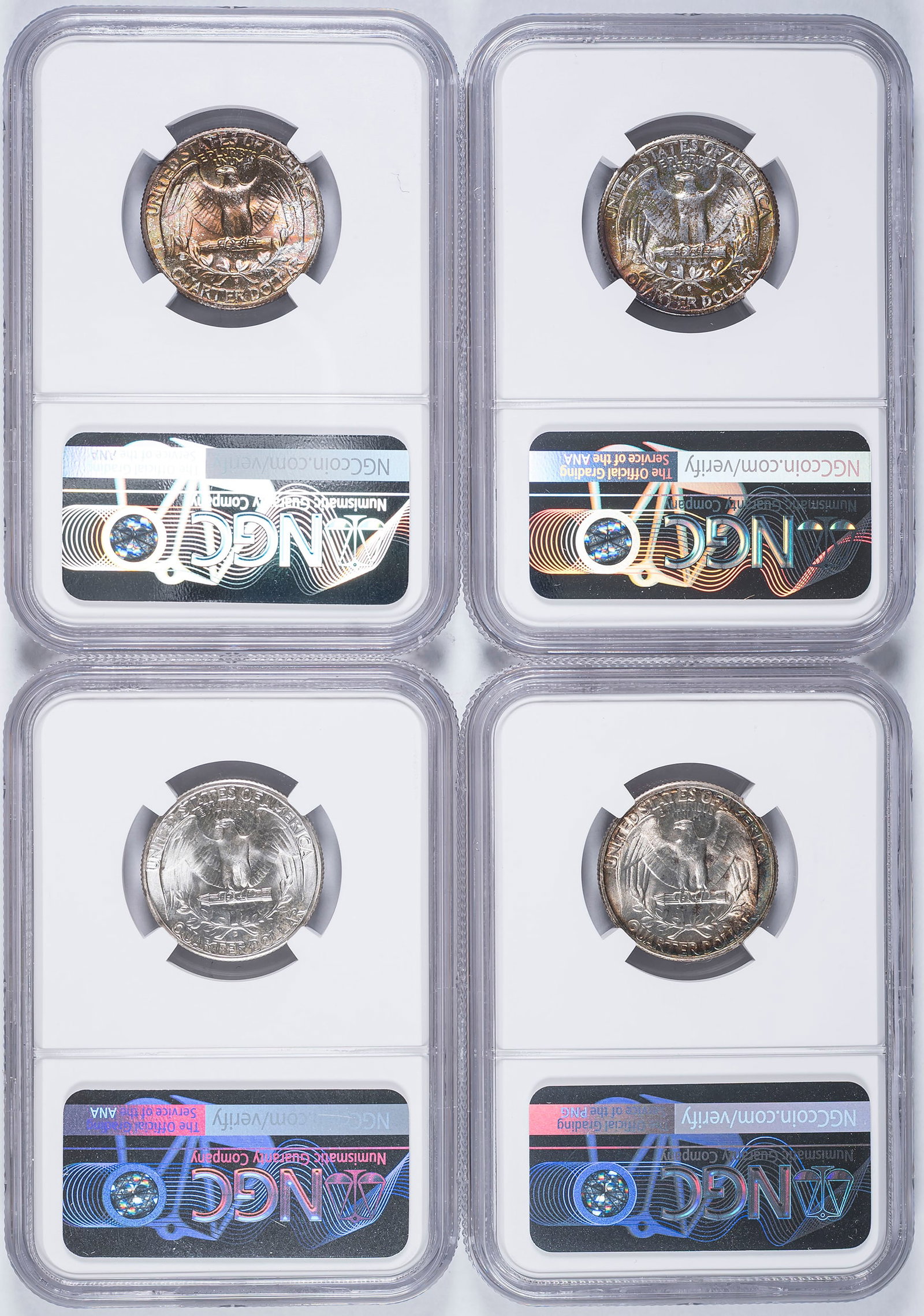 NGC-Certified Washington Quarter Quartet - 2