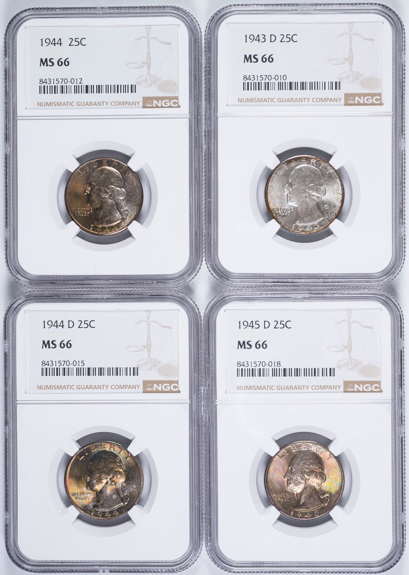 NGC-Certified Gem Toned Washington Quarters (1 of 2)