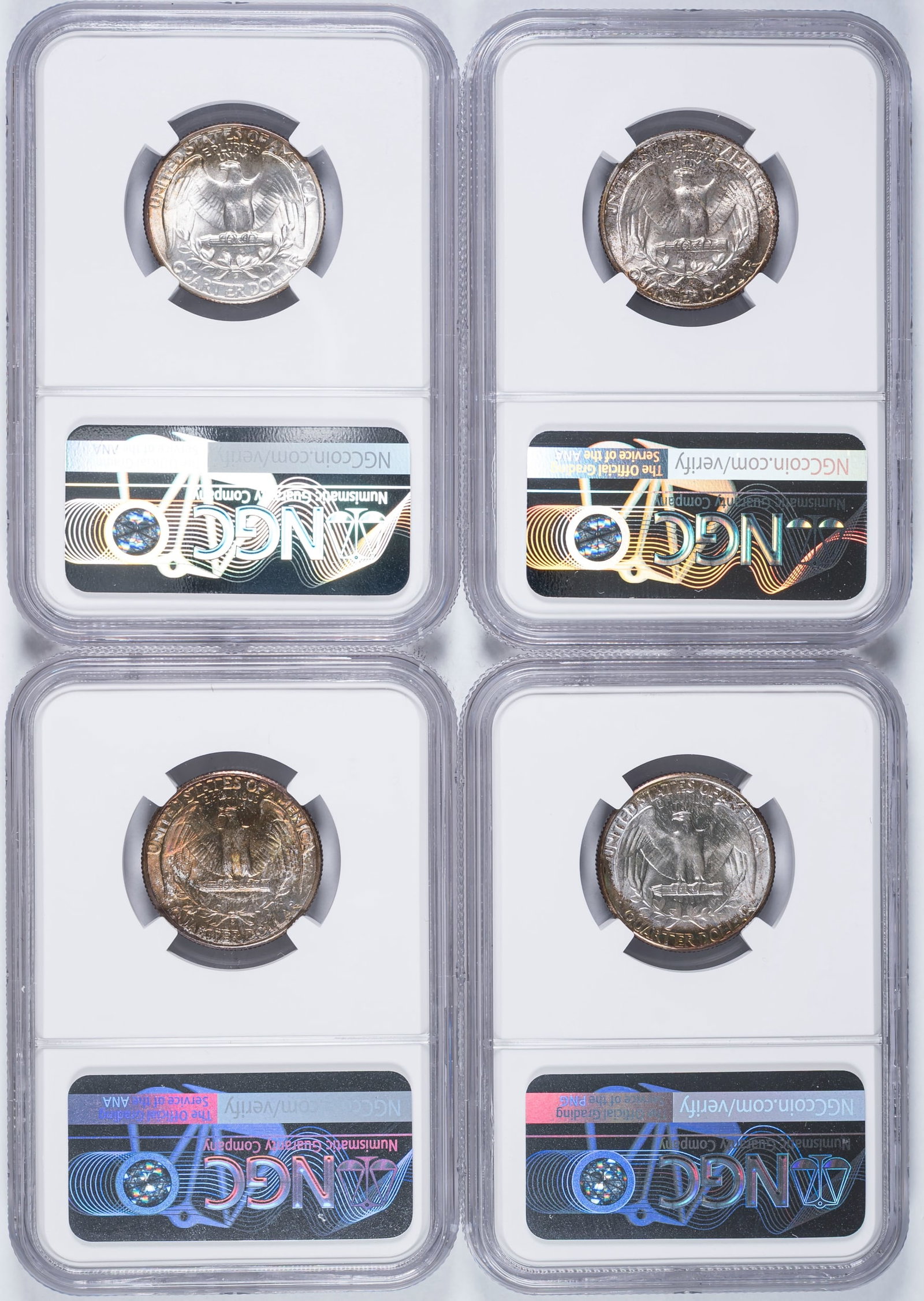 NGC-Certified Gem Toned Washington Quarters - 2