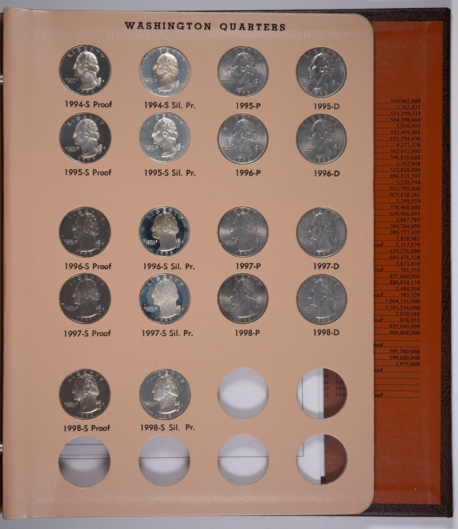 Complete 1932-98 Washington Quarter Set - 8