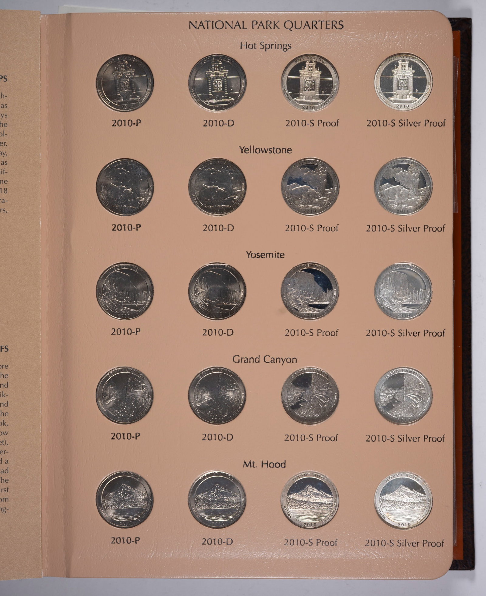 Complete W/Proofs 2010-2015 Quarter Set: This America The Beautiful Quarter set includes all P-D-S 2010-15 issues including the silver proofs. Housed in a Dansco album.