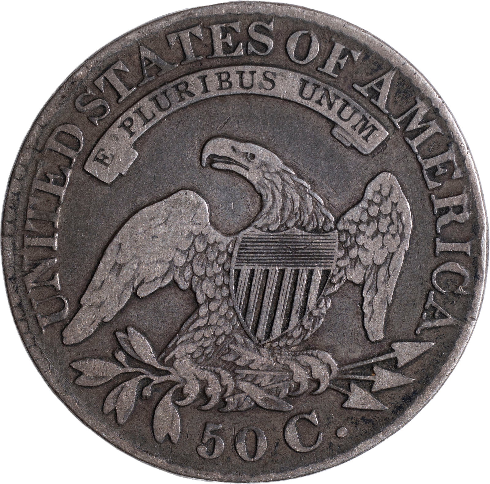 F-12 1828 Curl 2 No Knob Bust Half Dollar - 2