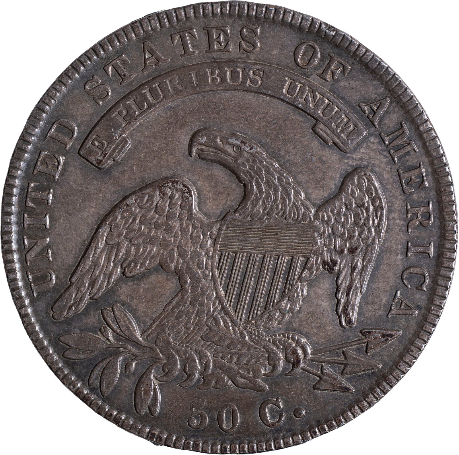 AU-50 Details 1836 Lettered Edge Half Dollar - 2