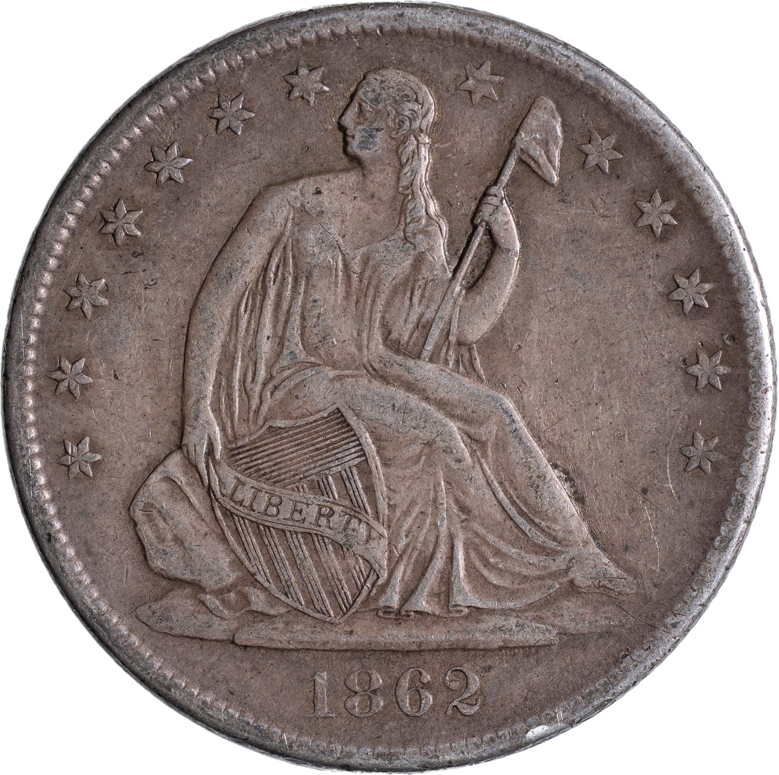 EF-40 1862-S Seated Half Dollar (1 of 2)