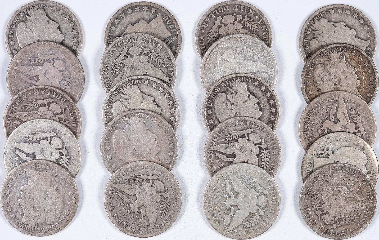 Roll Of Mixed Circulated Barber Half Dollars (1 of 1)