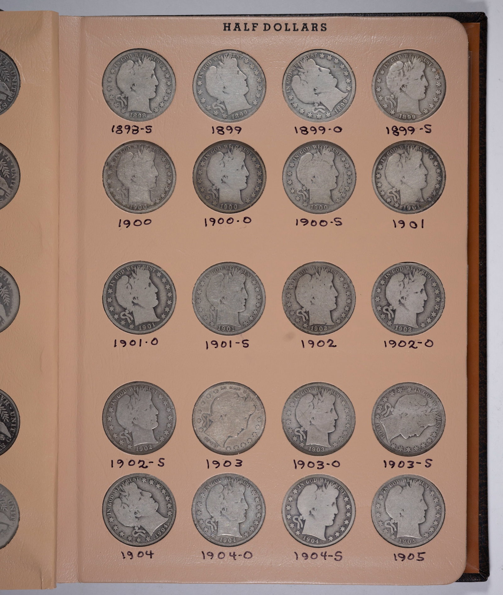 Nearly Complete Barber Half Dollar Set - 2