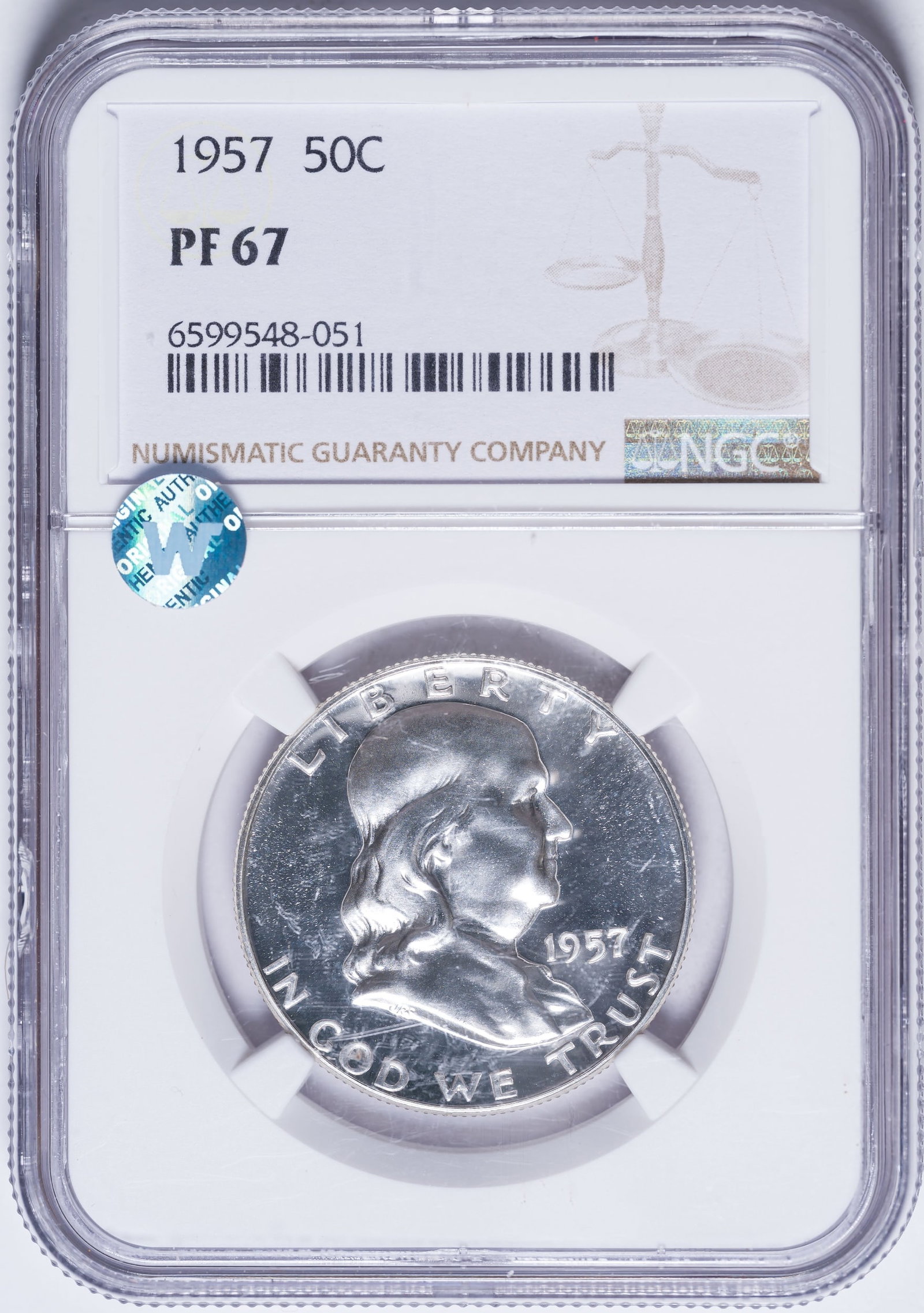NGC Proof-67 1957 Half Dollar (1 of 2)
