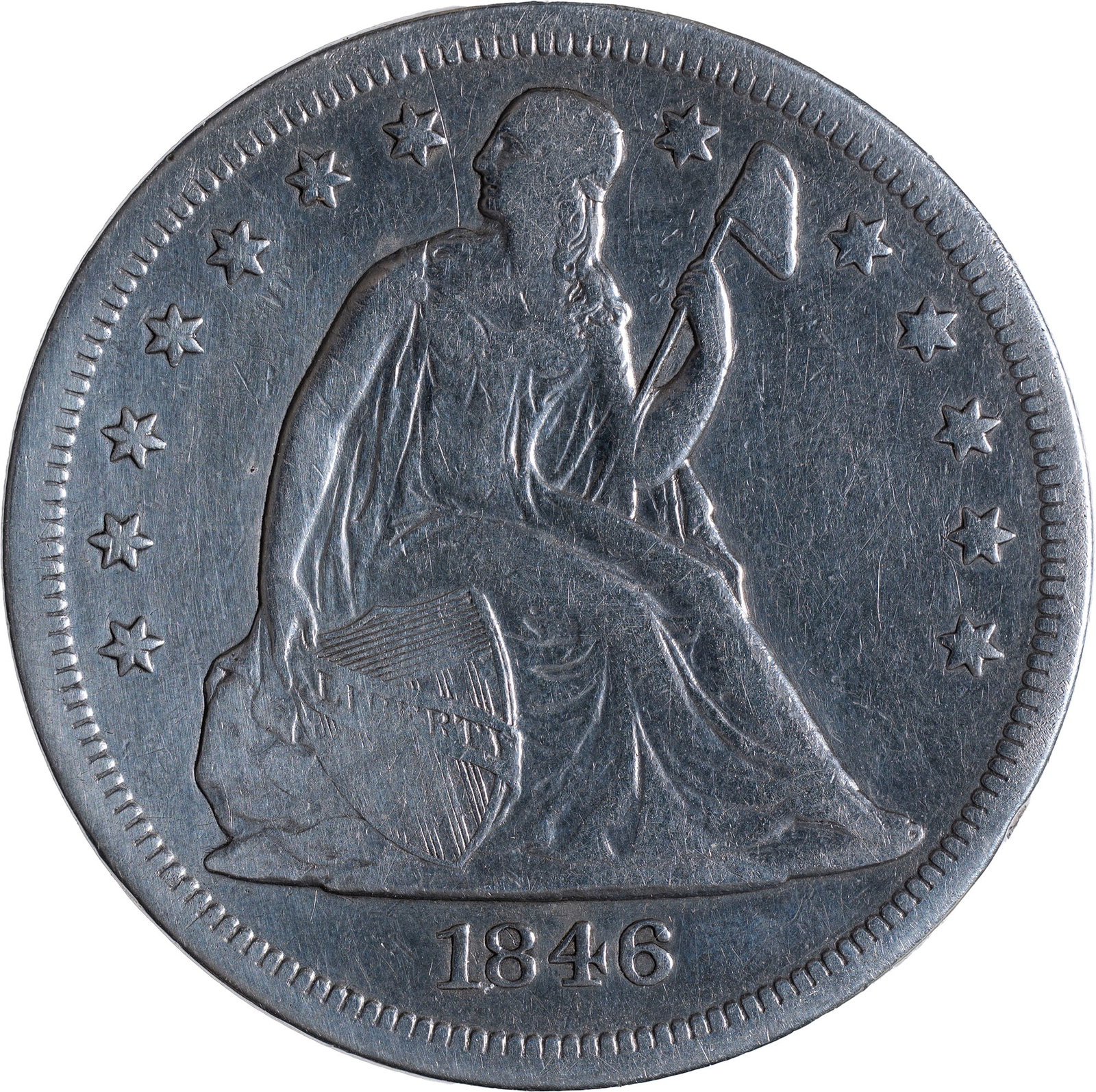 VF-20 Details 1846-O Liberty Seated Dollar (1 of 2)