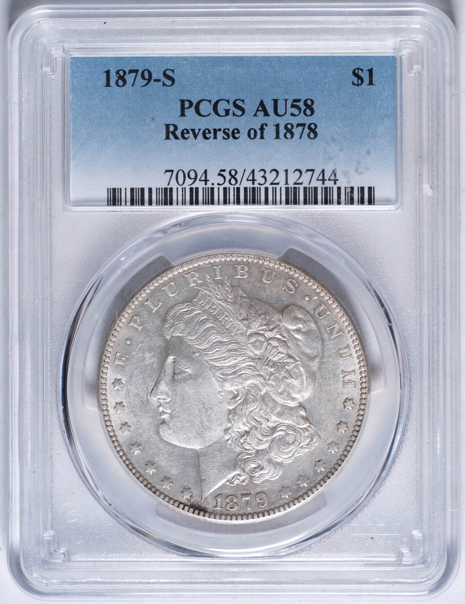PCGS AU-58 1879-S Rev'78 Morgan Dollar (1 of 2)