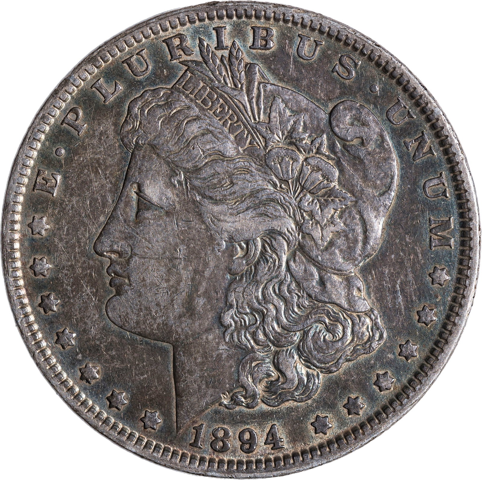 AU-50 Colorful 1894-O Morgan Dollar (1 of 2)