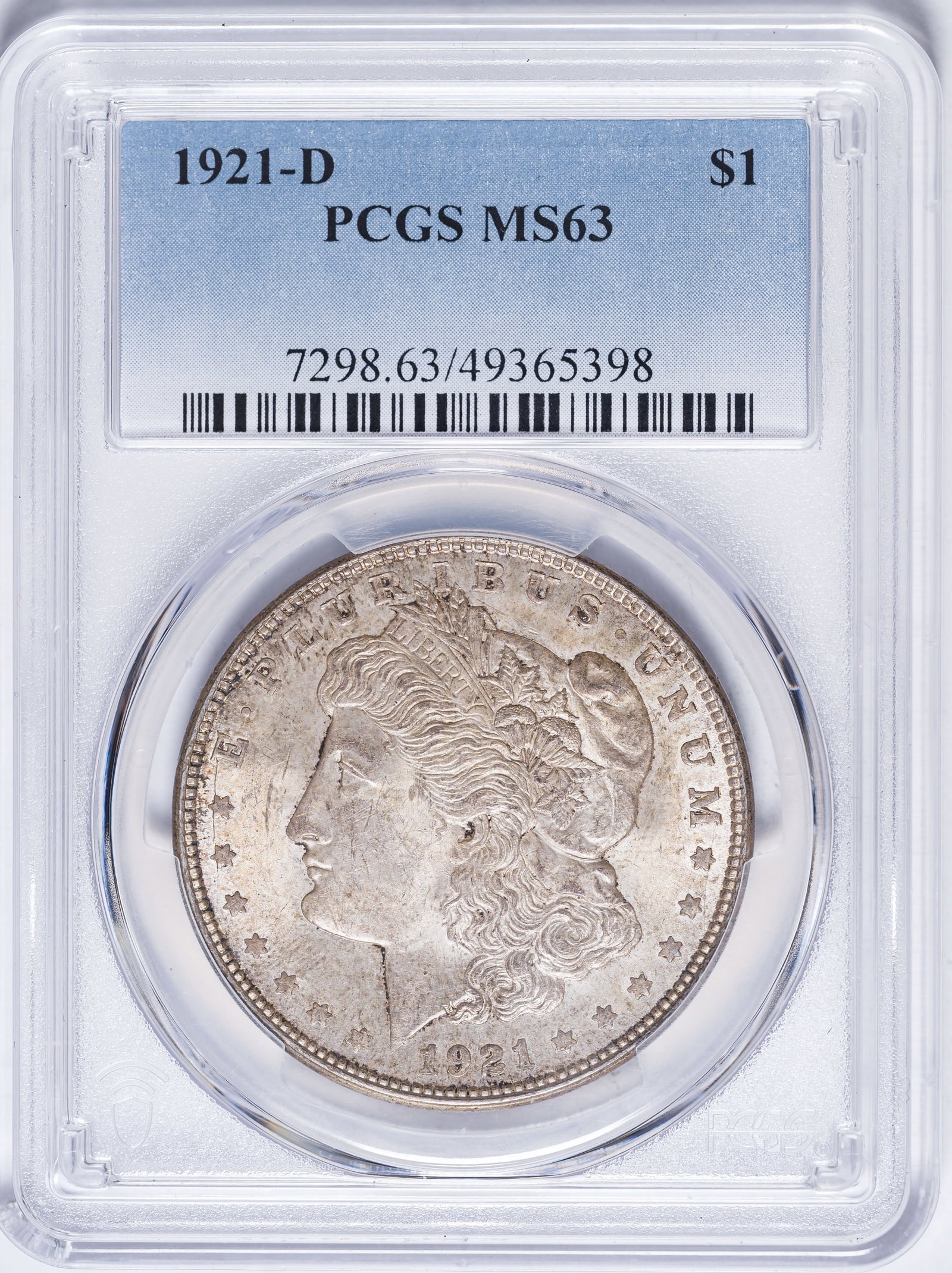 PCGS MS-63 1921-D Morgan Dollar (1 of 2)