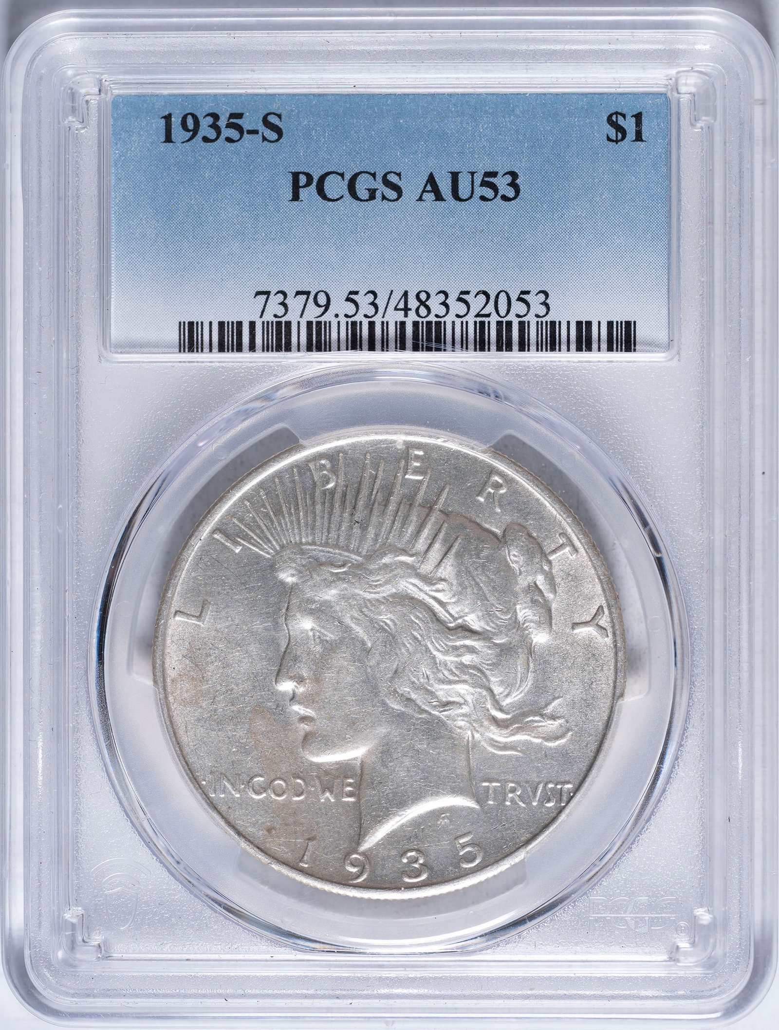 PCGS AU-53 1935-S Peace Dollar (1 of 2)