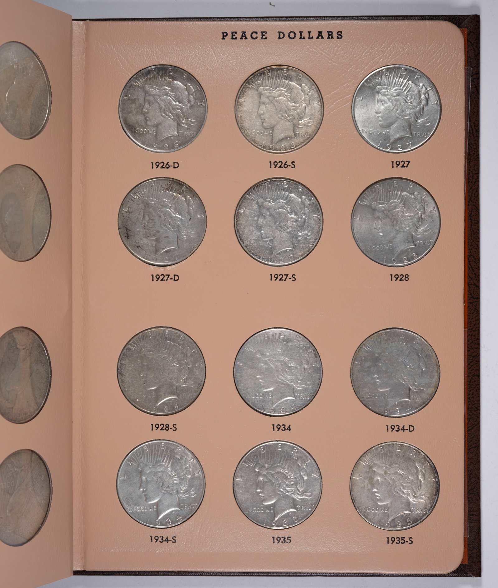 Complete Set EF to AU Peace Dollars - 2