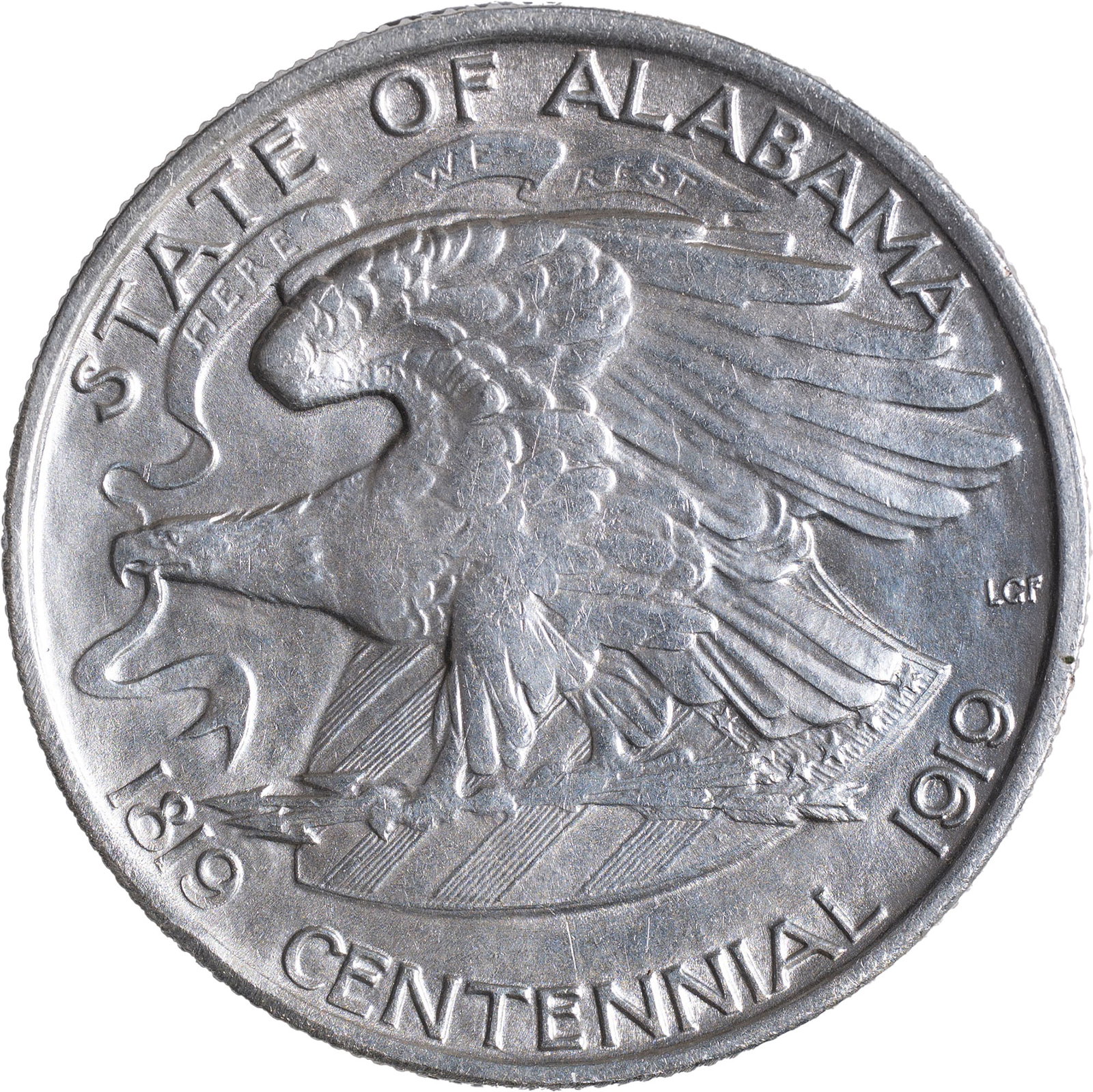 AU-50 1921 Alabama Half Dollar - 2