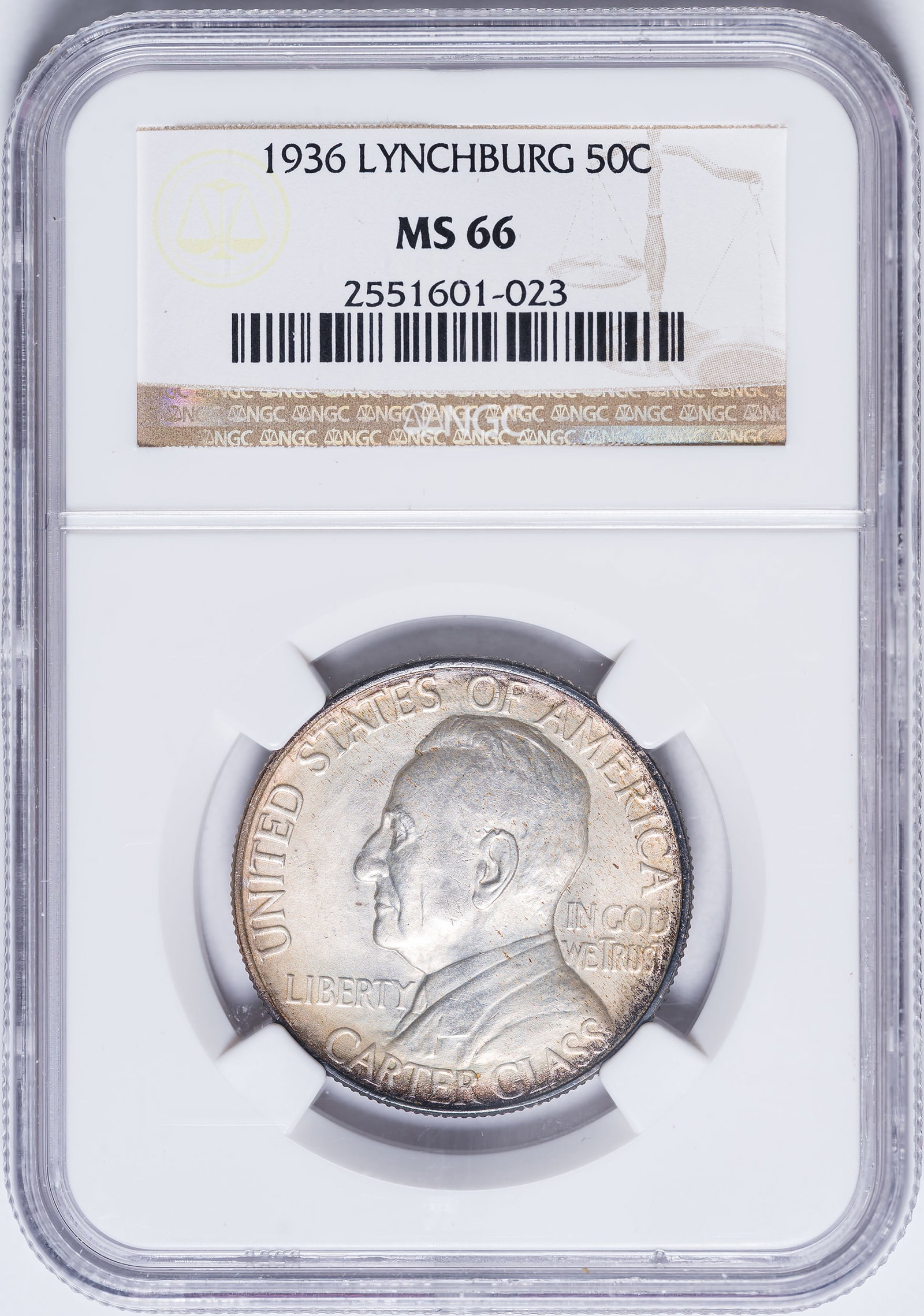 NGC MS-66 Toned 1936 Lynchburg Half Dollar (1 of 2)