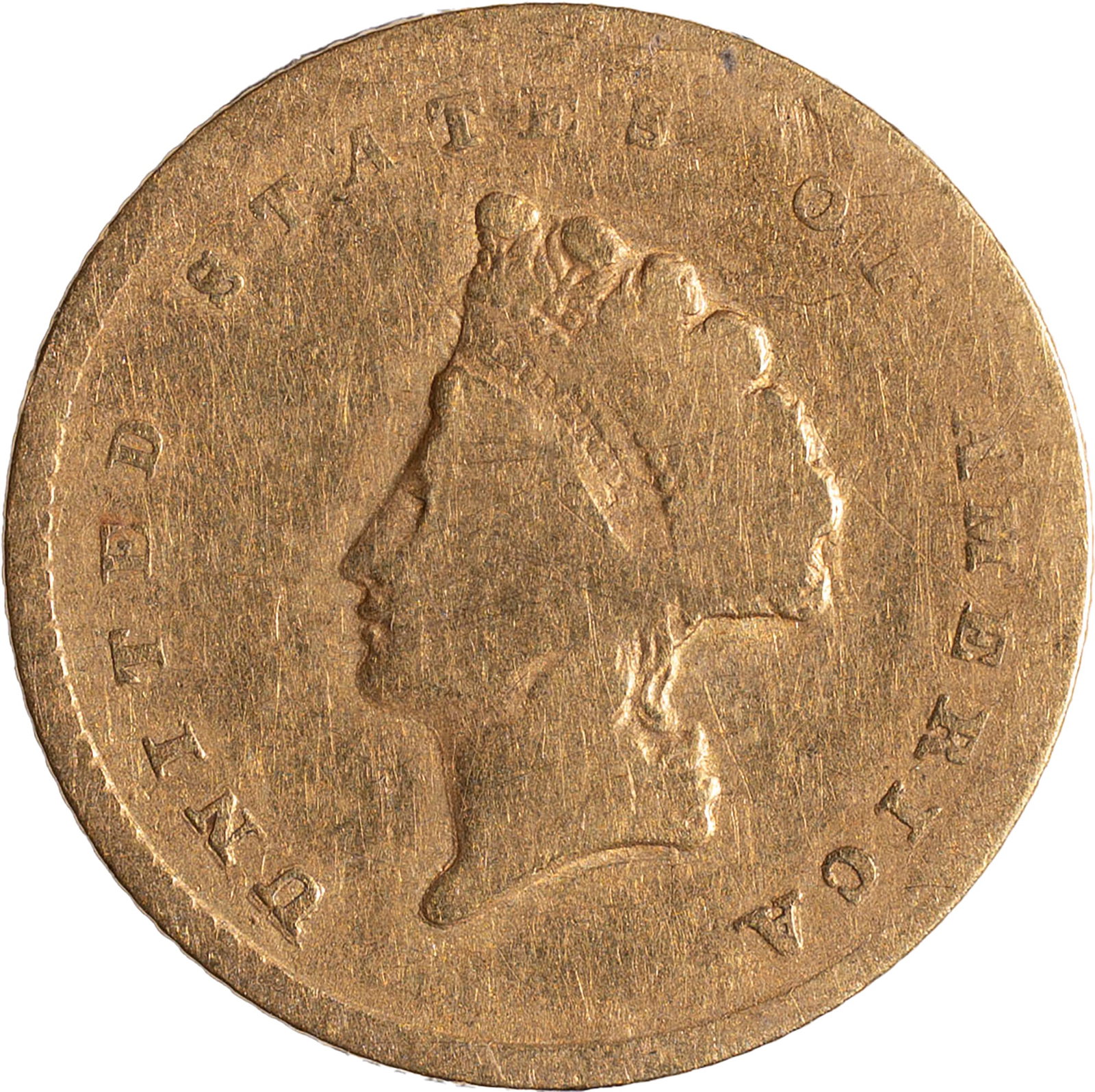 Good-4 1855 Type II $1 Gold: Well-worn but amazingly mark-free.