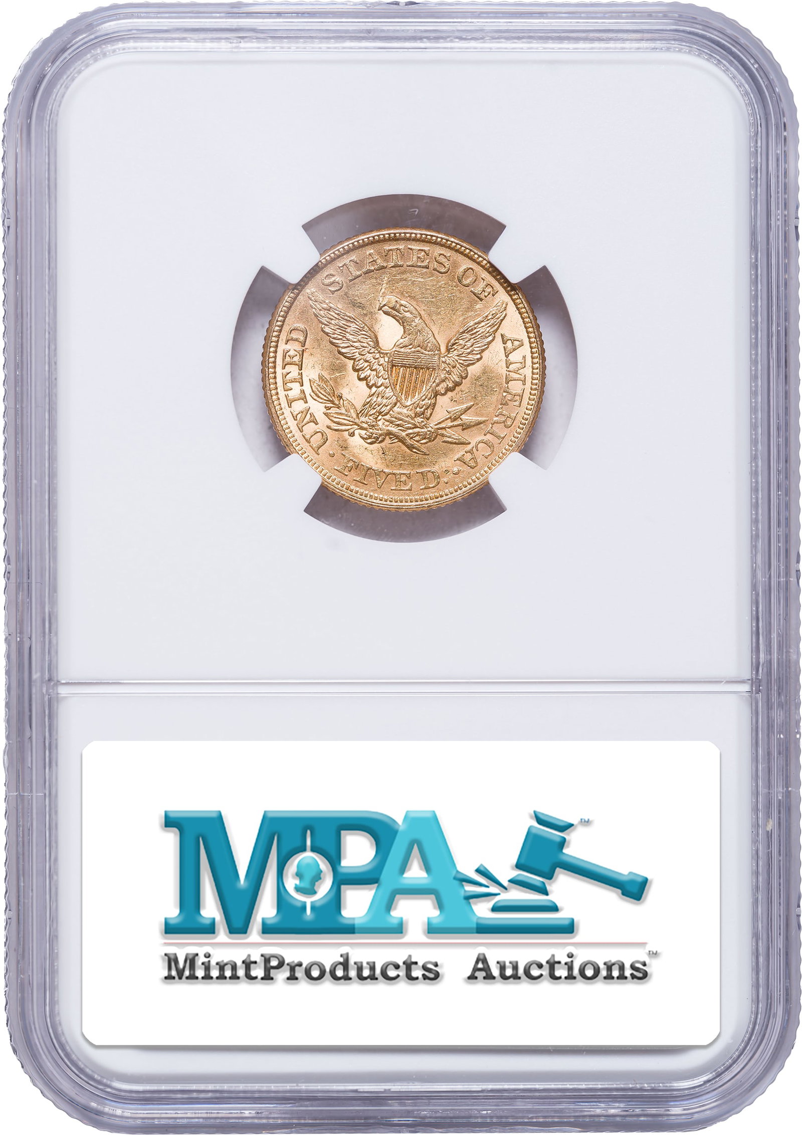 NGC MS-62 1861 $5 Gold Liberty - 2