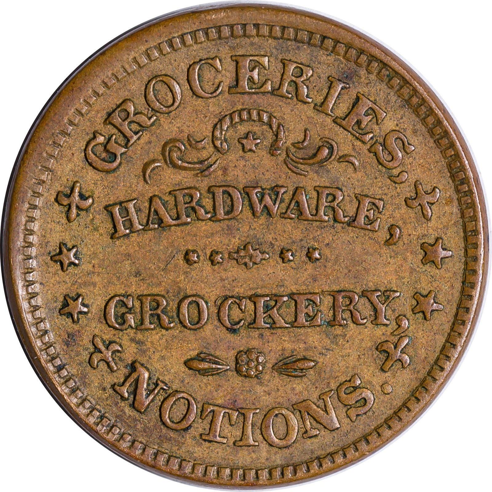 EF to AU Undated Store Card Civil War Token - 2