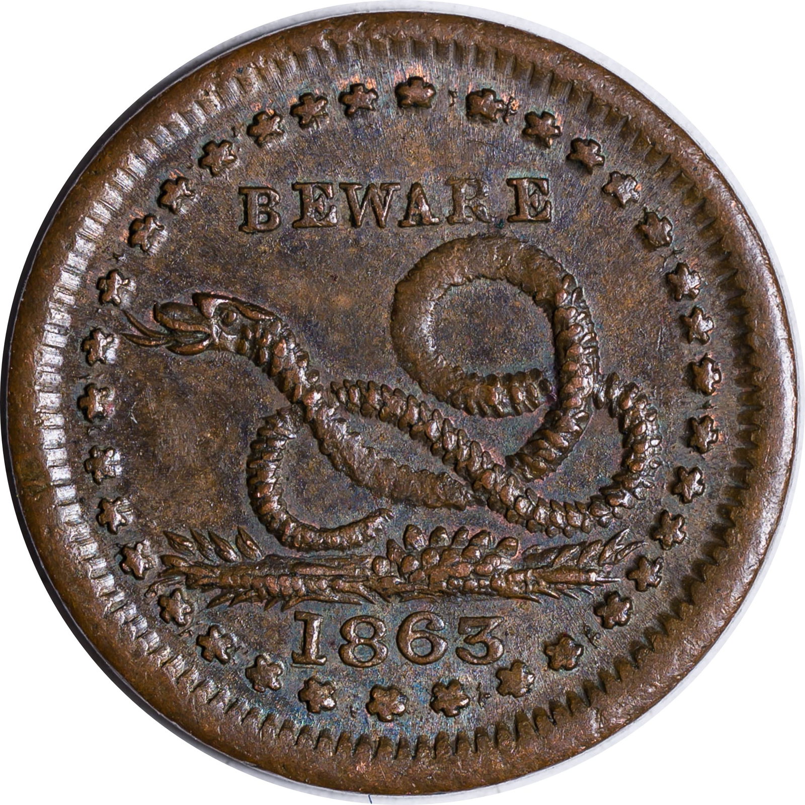 MS-60 BN 1863 Patriotic Civil War Token - 2