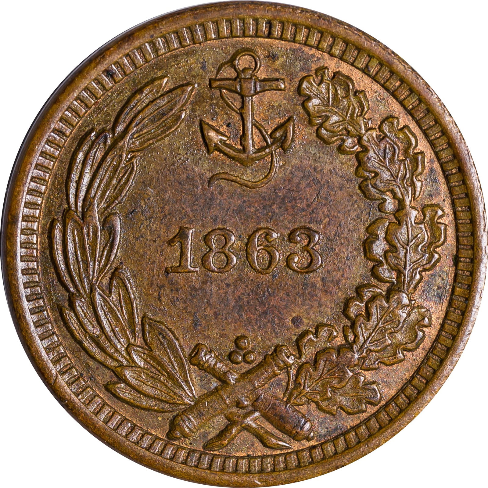 MS-60+ BN 1863 Patriotic Civil War Token - 2