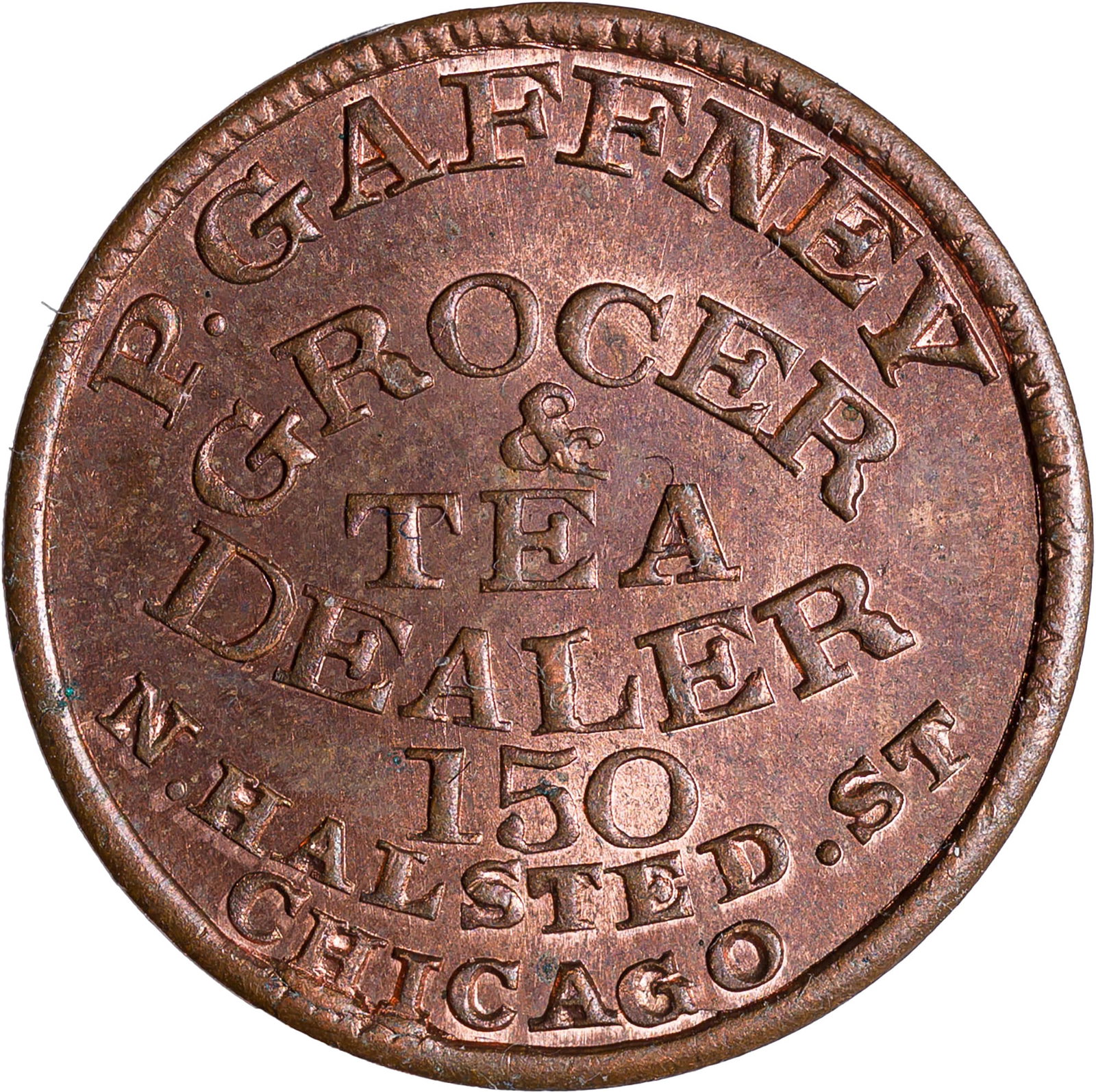 MS-64 RB Undated Store Card Civil War Token (1 of 2)