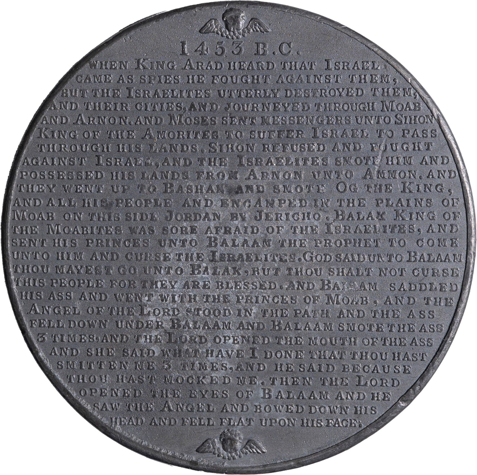 Early Cast Copy Of Balaam Biblical Medal - 2